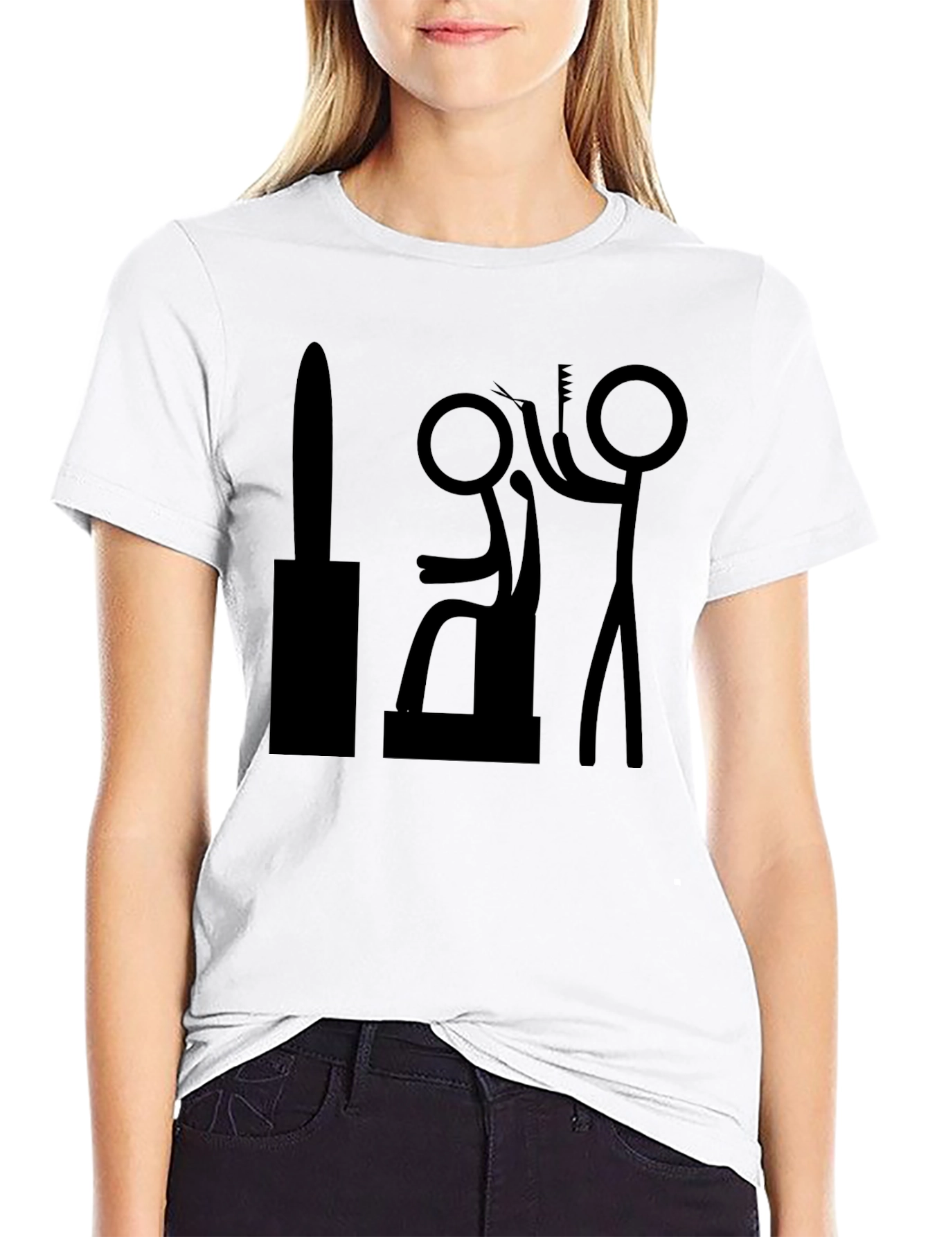 Barber Stick Figure T-Shirt - Funny Haircut Tee - 9