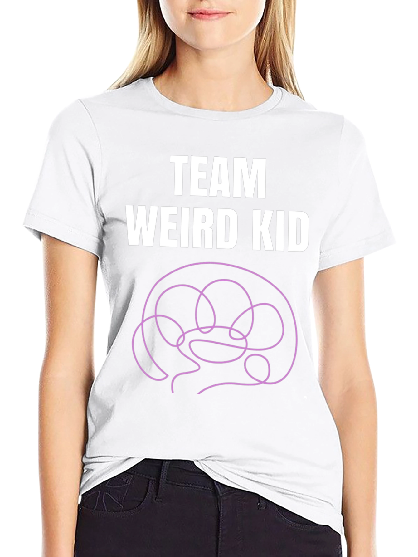 Black Team Weird Kid T-Shirt - Funny Brain Tee view 9
