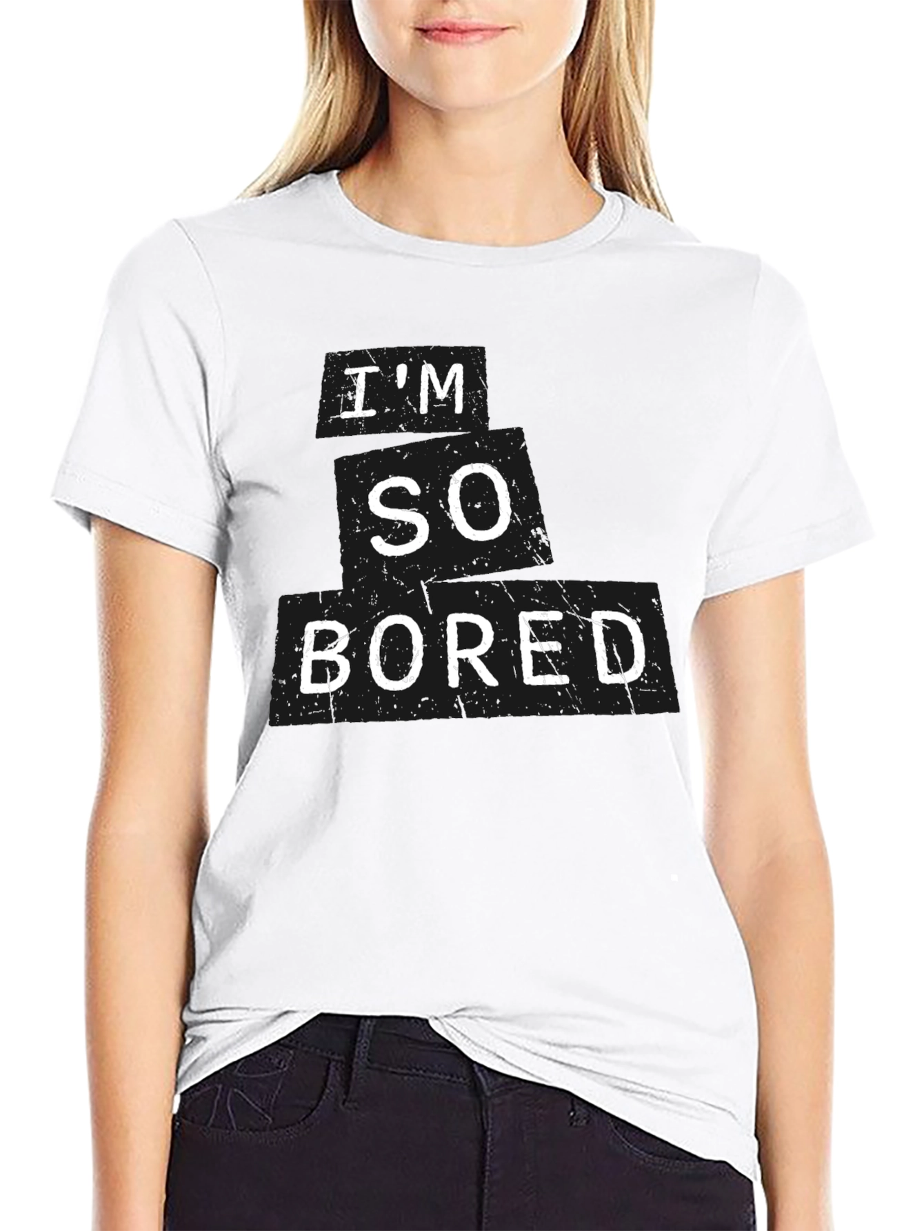 Black I'm So Bored Graphic T-Shirt - Relaxed Fit view 9