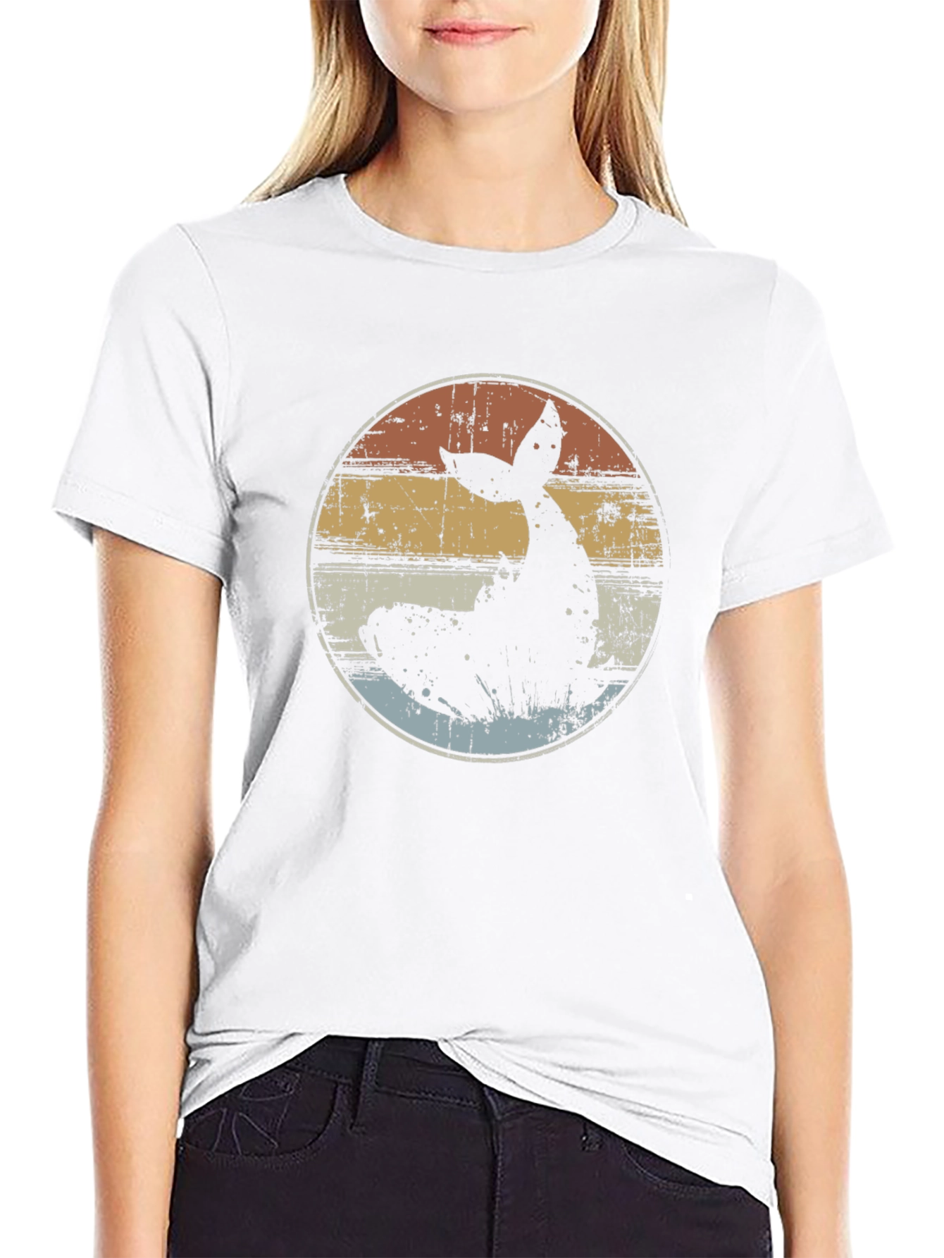 Black Retro Whale Tail Graphic T-Shirt - Black view 9