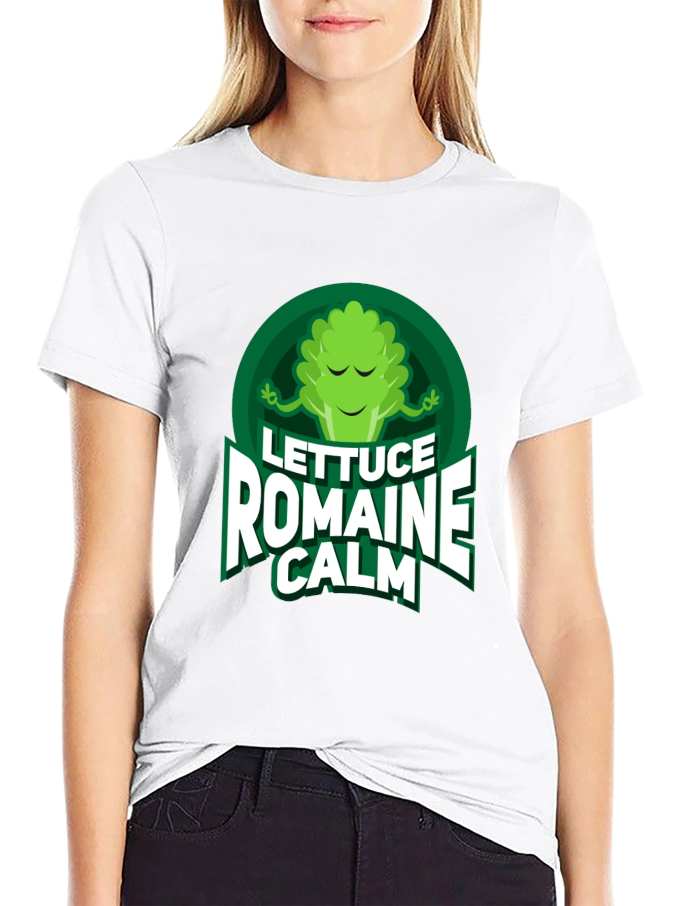 Black Lettuce Romaine Calm T-Shirt - Funny Vegan Tee view 9