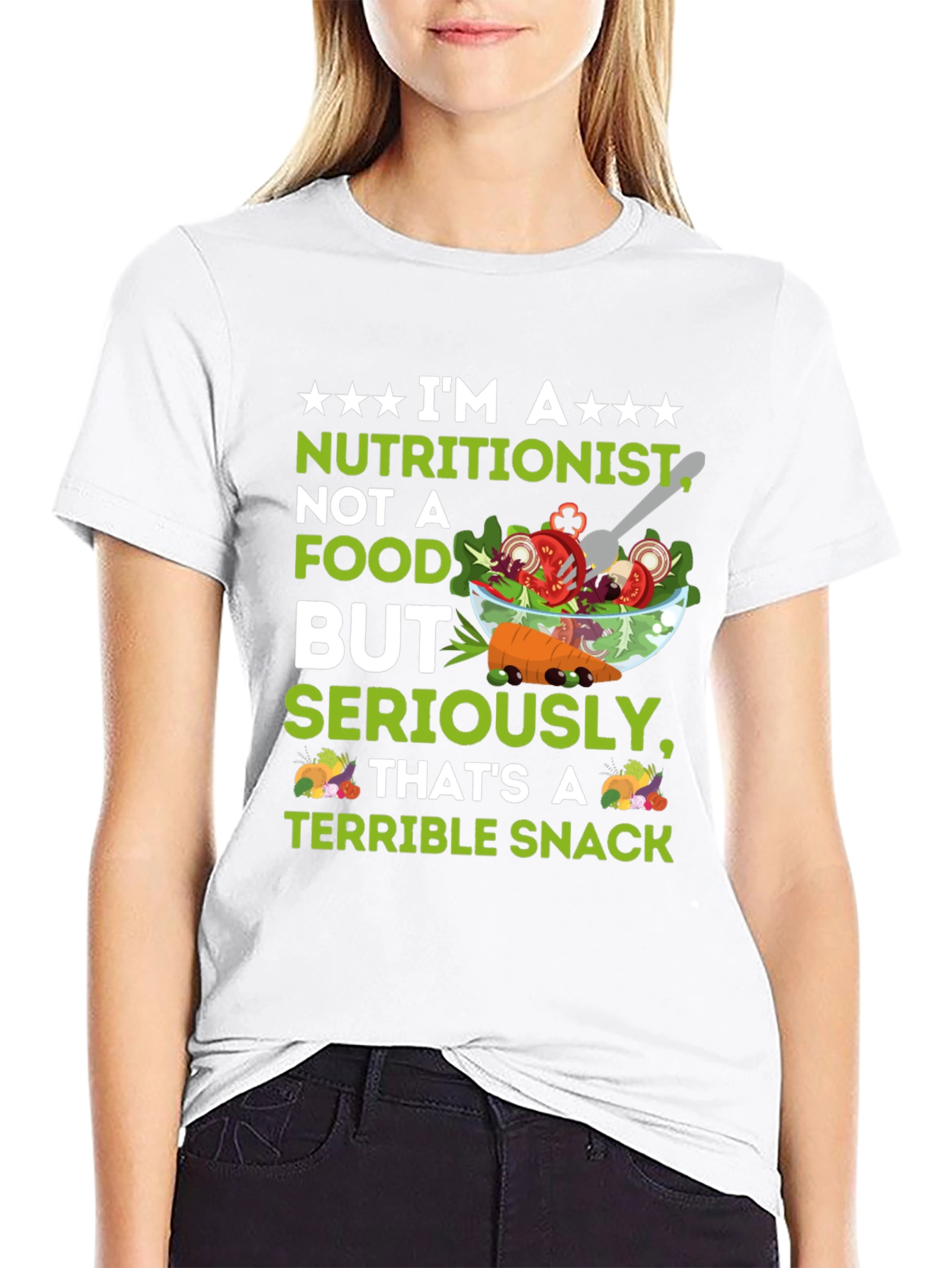 Black Nutritionist Terrible Snack Graphic Tee view 9