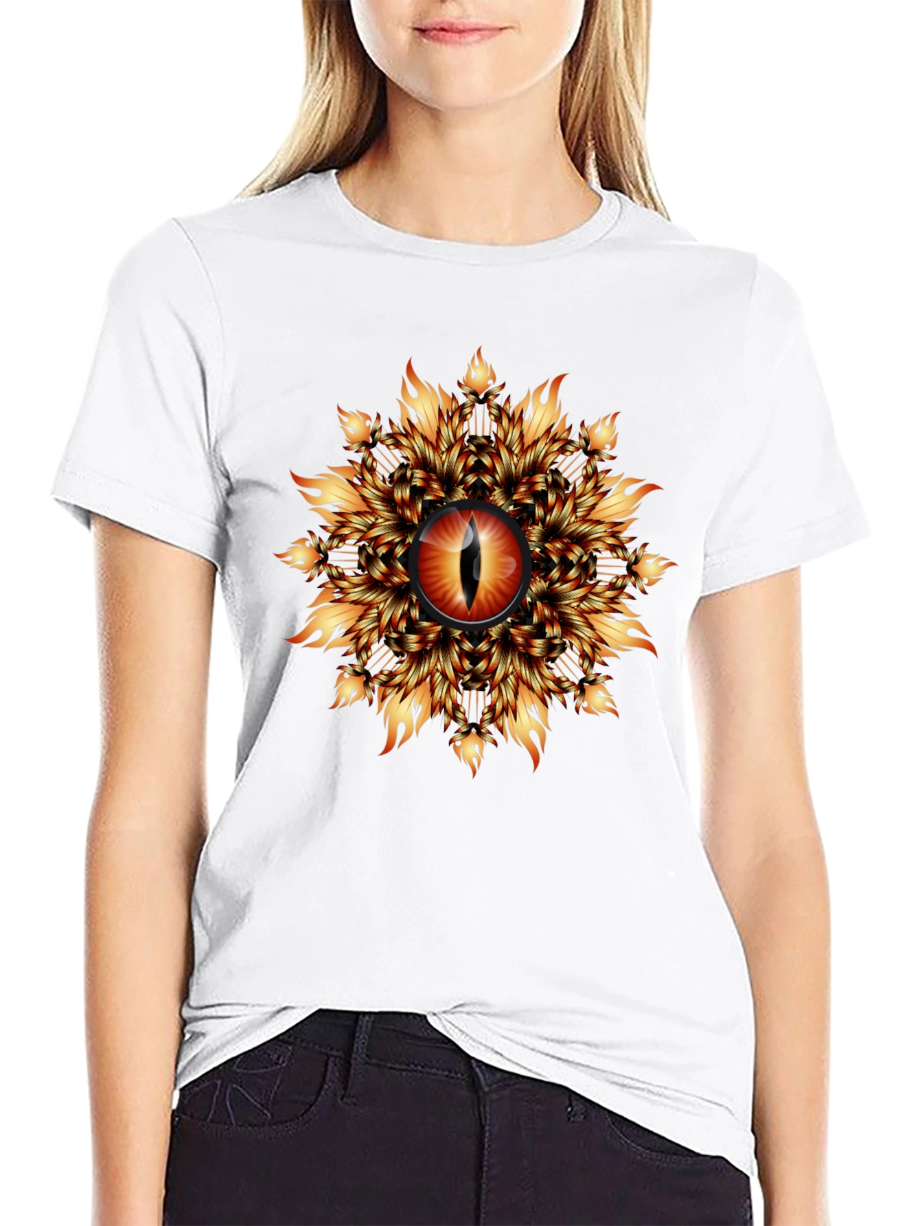 Black Fiery Eye Graphic T-Shirt - Black view 9