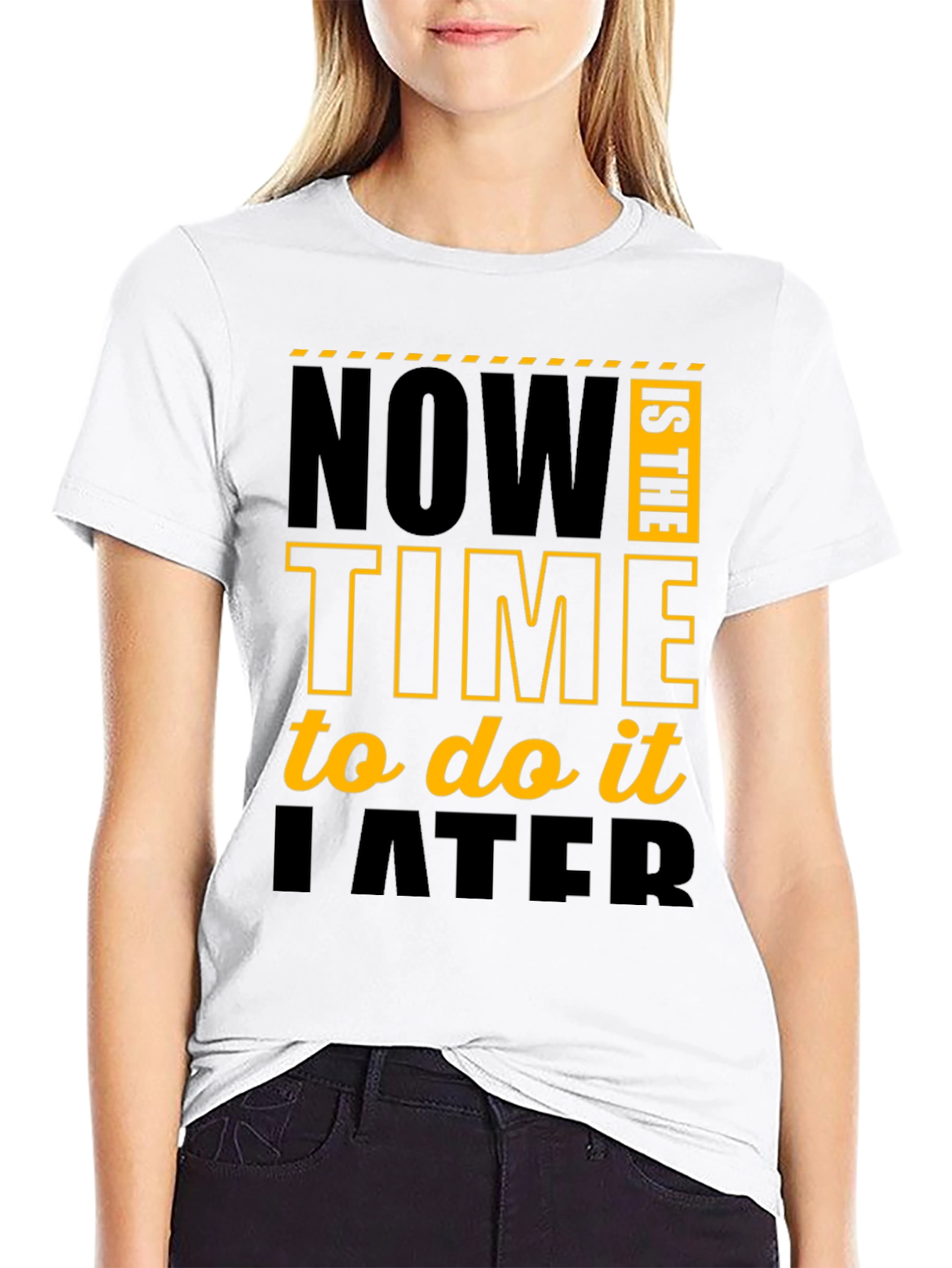 Black Funny Procrastination T-Shirt - Now Is The Time To Do It Later view 9