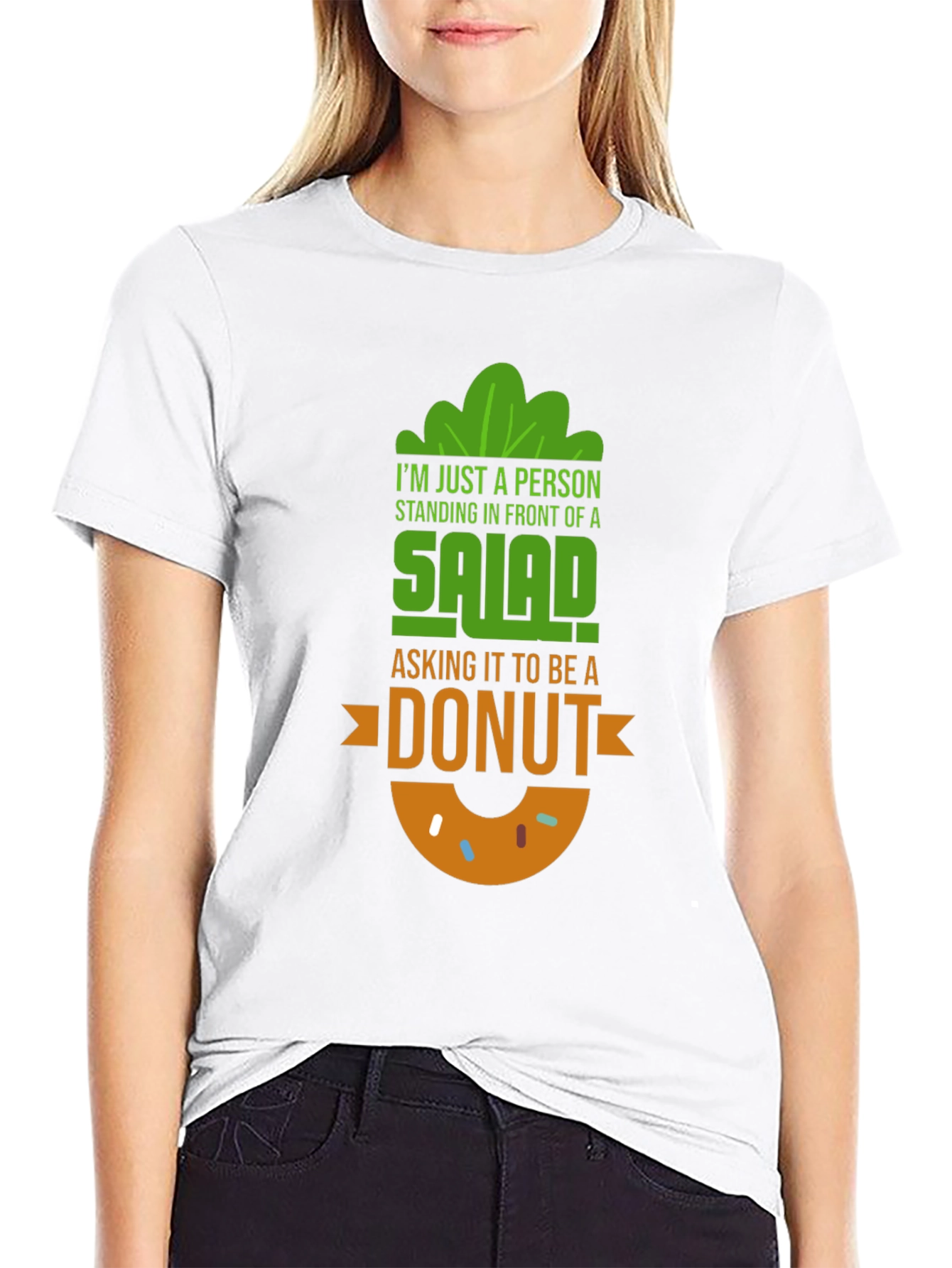 Black Salad to Donut Graphic Tee - Funny Foodie Shirt view 9