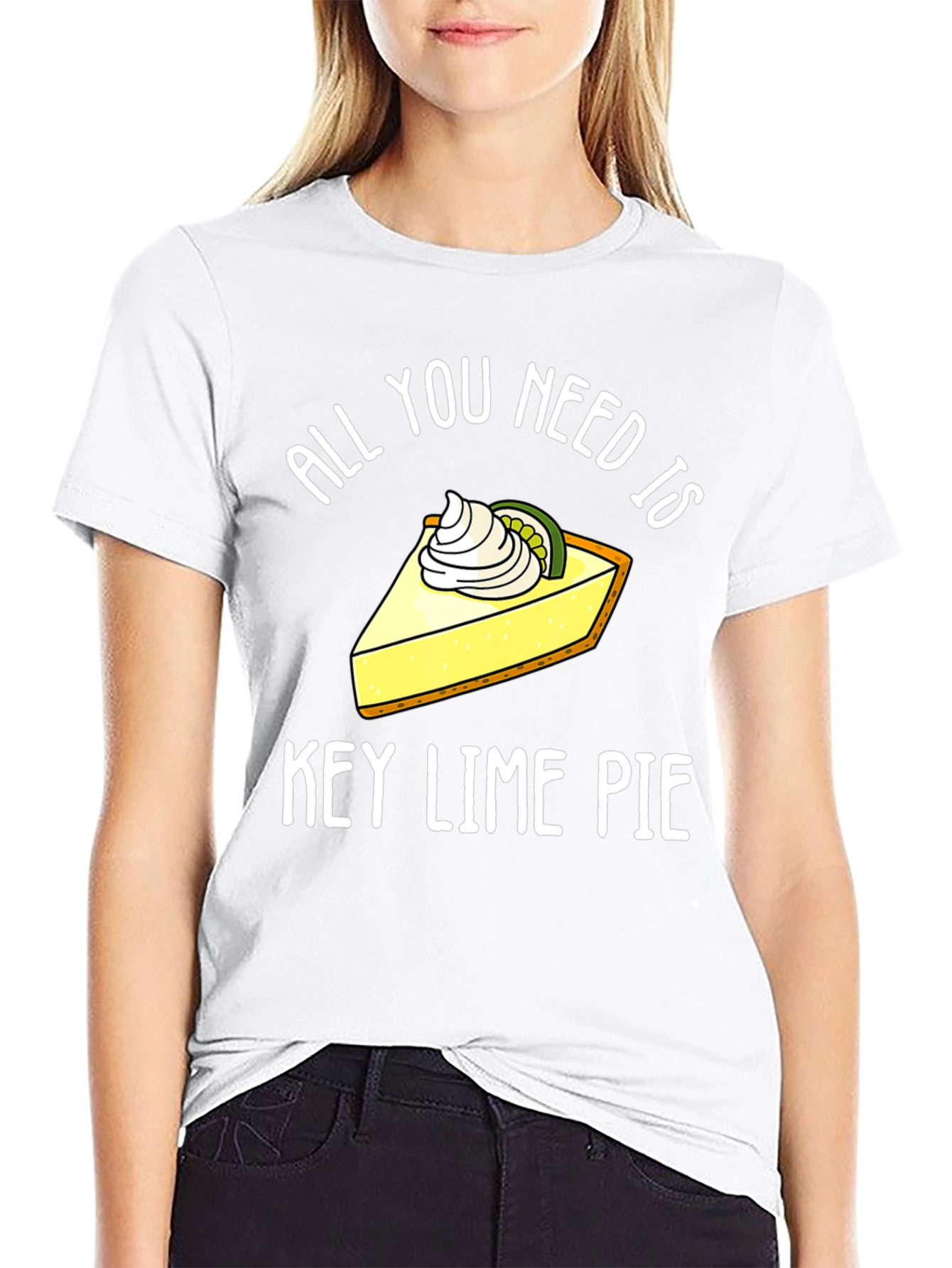 Black All You Need Is Key Lime Pie Funny T-Shirt view 9