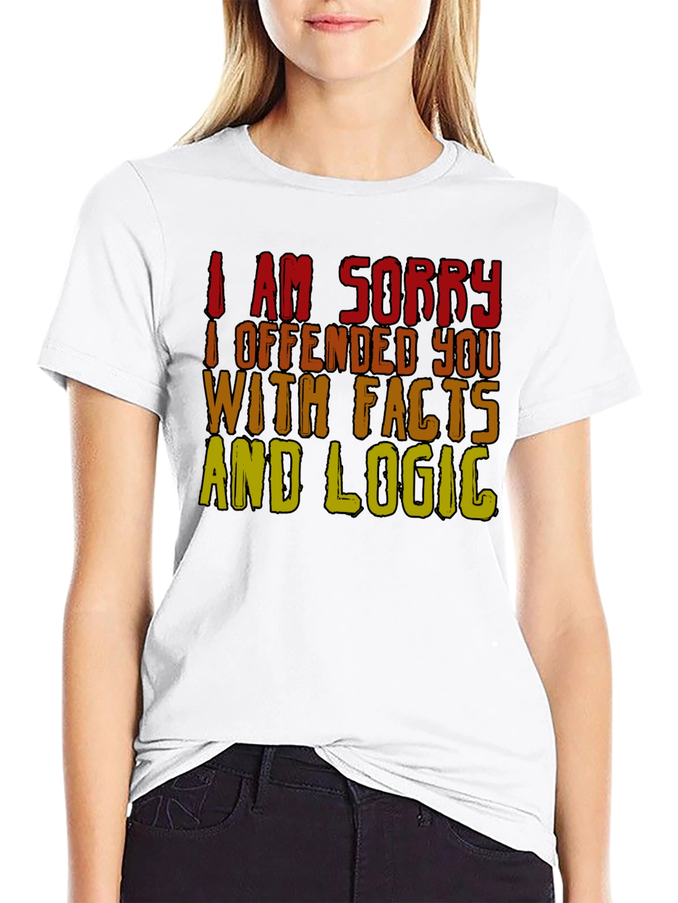 Black Funny Facts & Logic T-Shirt - Offended You? Tee view 9