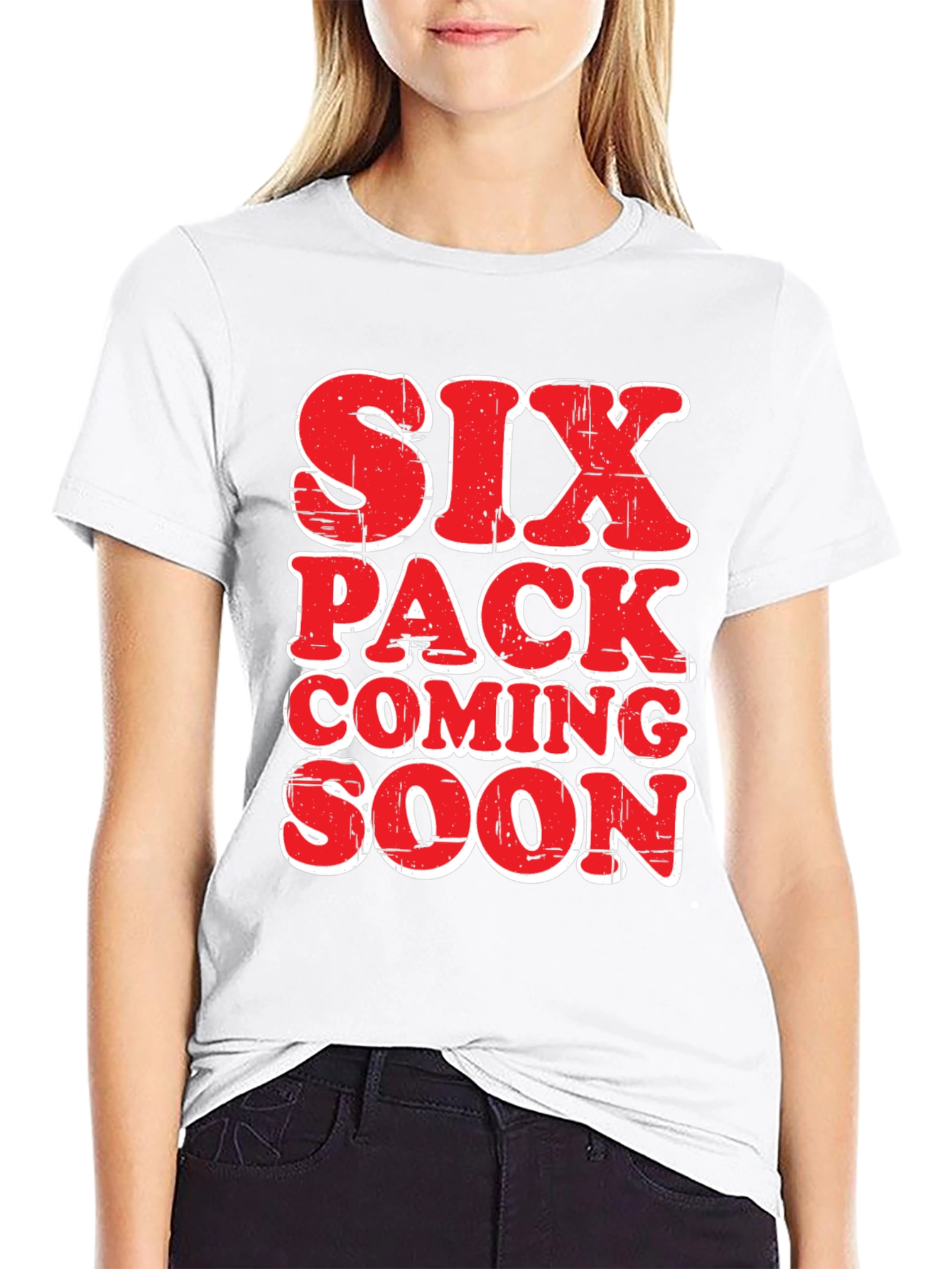 Black Six Pack Coming Soon Funny Men's T-Shirt view 9