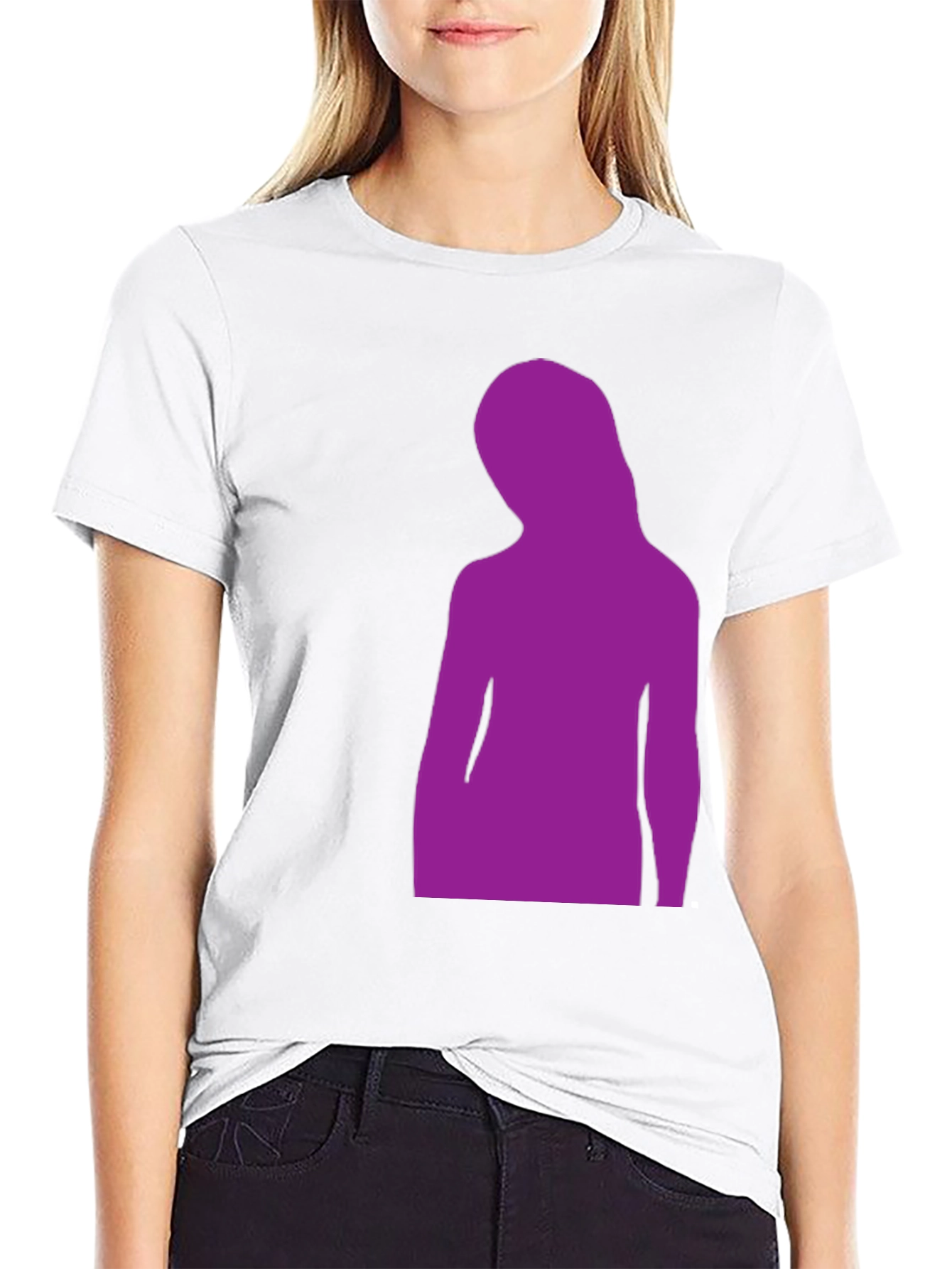 Black Purple Silhouette Graphic Black T-Shirt view 9
