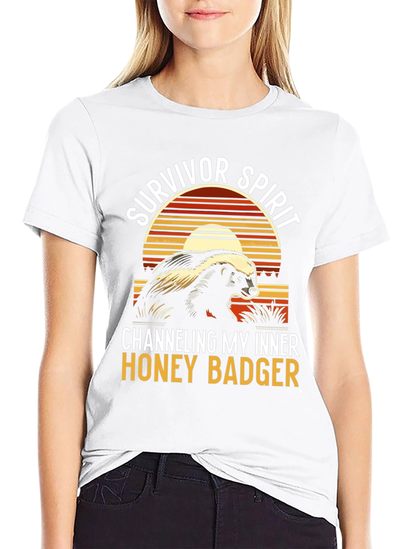 Black Survivor Spirit Honey Badger Graphic Tee view 9