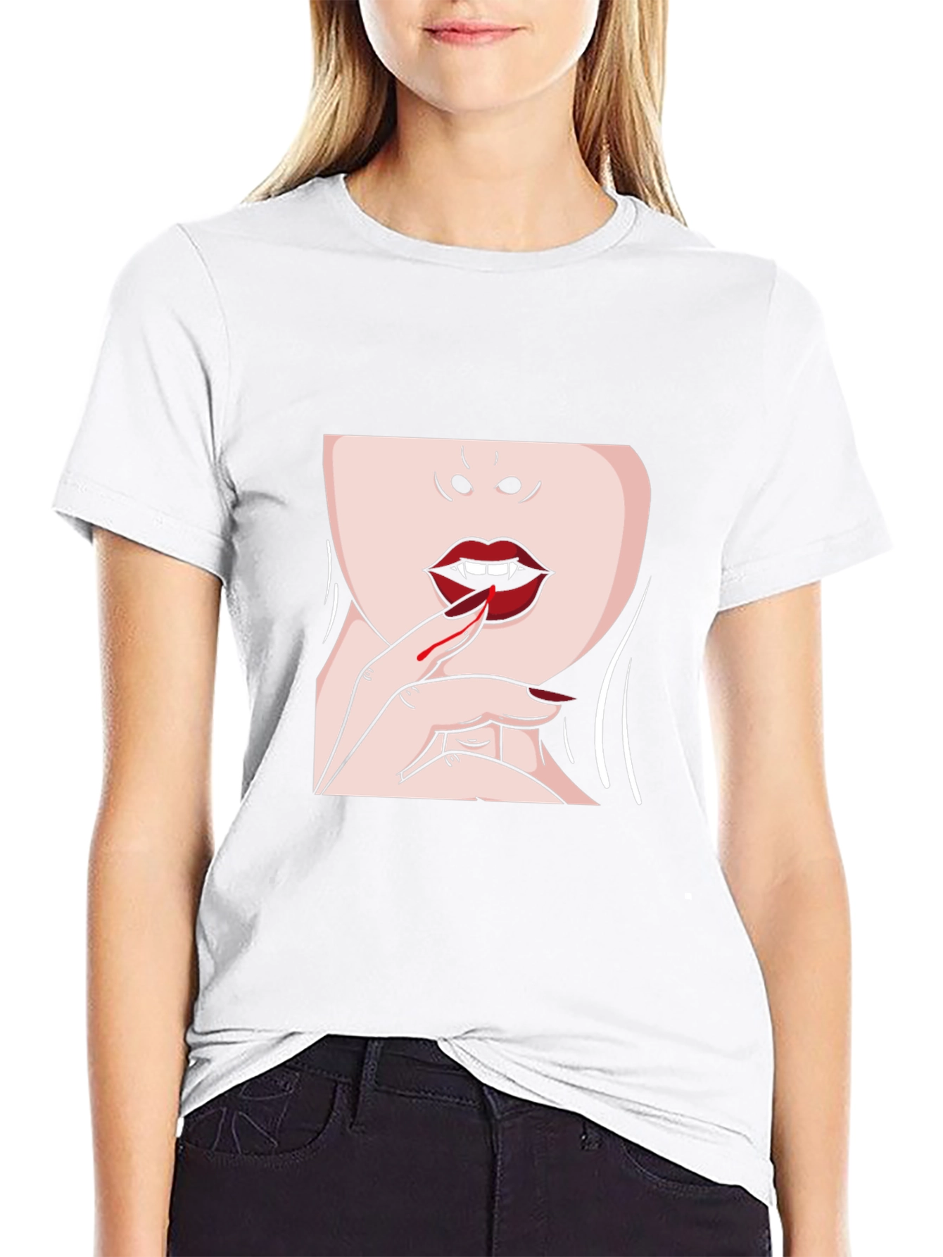 Black Vampire Kiss Graphic T-Shirt - Black view 9