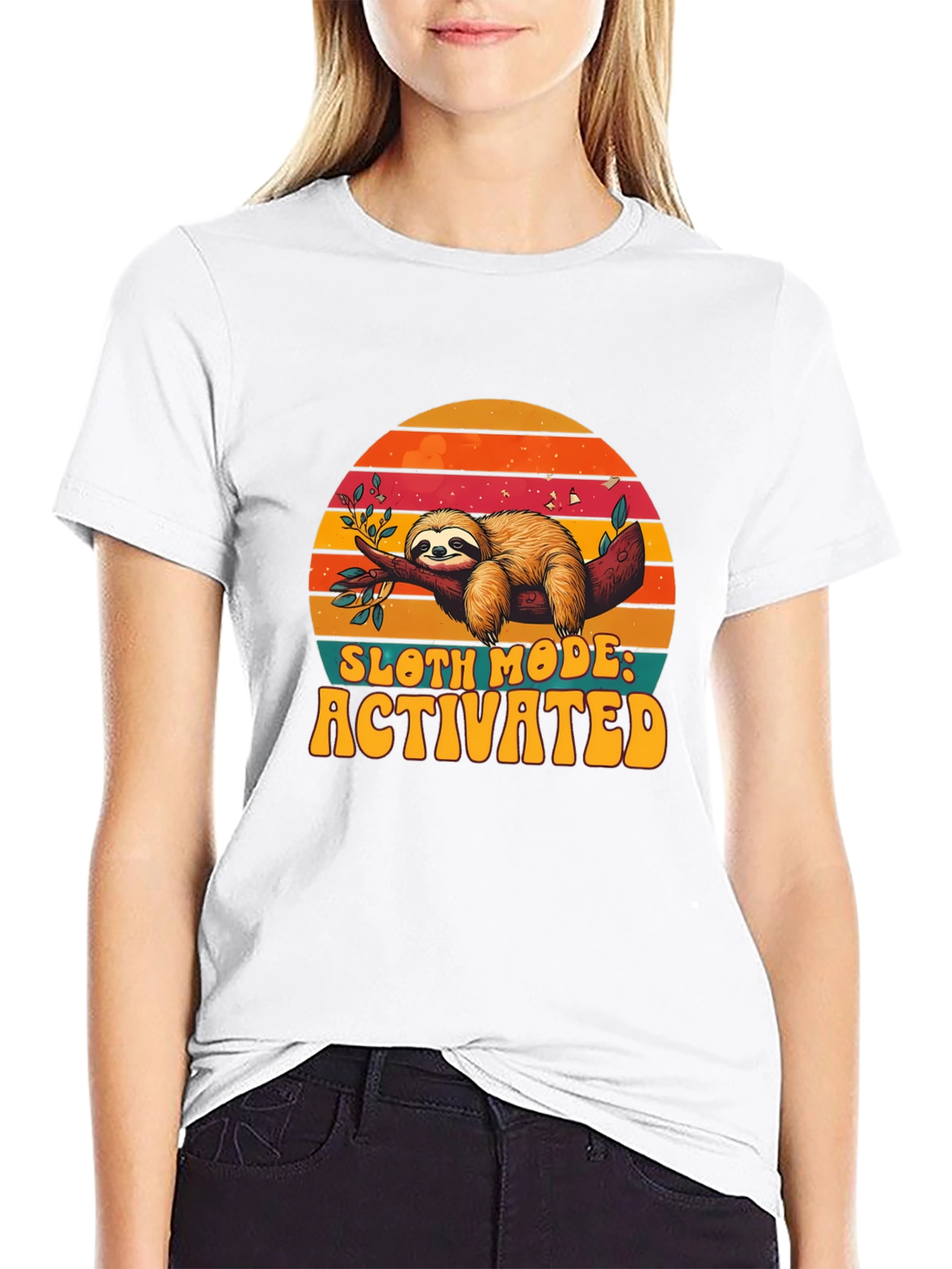 Black Sloth Mode Activated T-Shirt - Relaxed Fit view 9