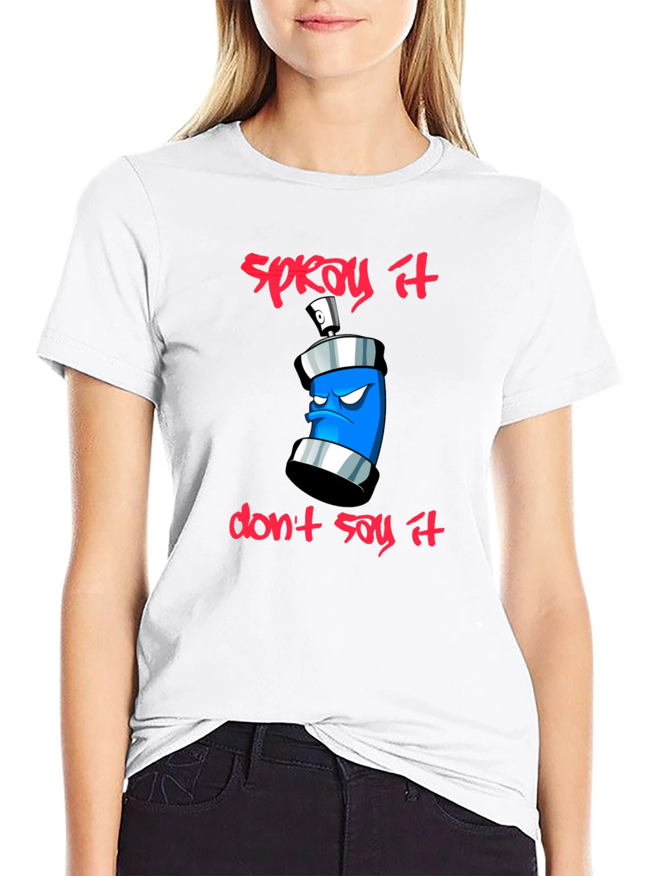 Black Spray It, Don't Say It - Graphic T-Shirt view 9