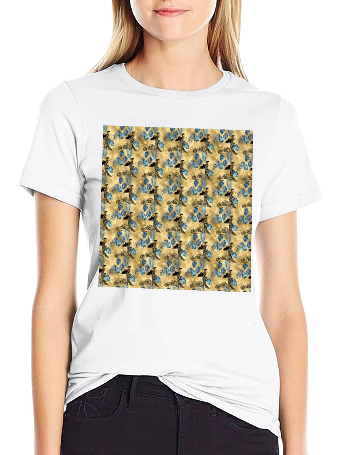 Black Turtle Pattern Black T-Shirt view 9