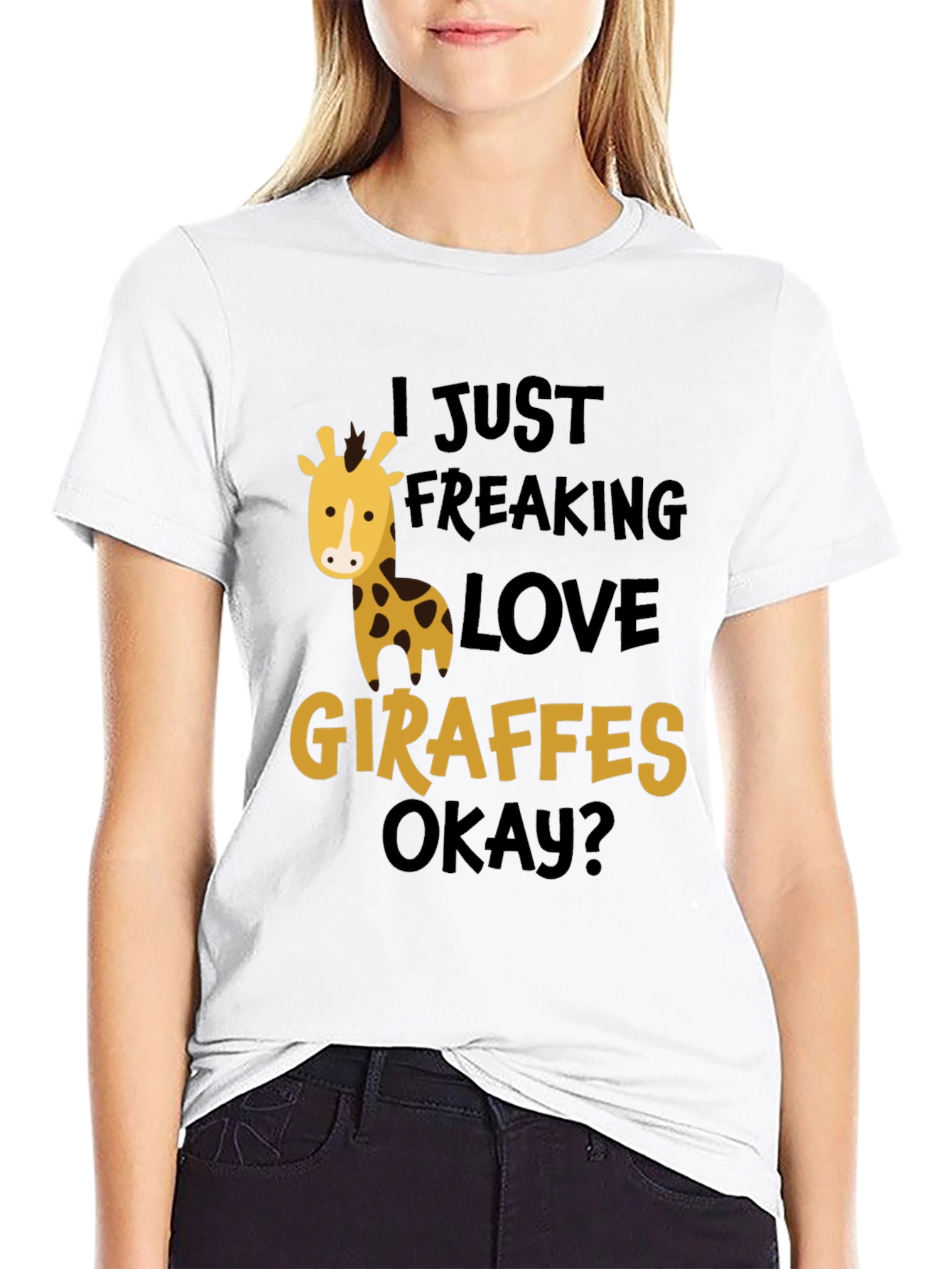 Black I Just Freaking Love Giraffes T-Shirt view 9