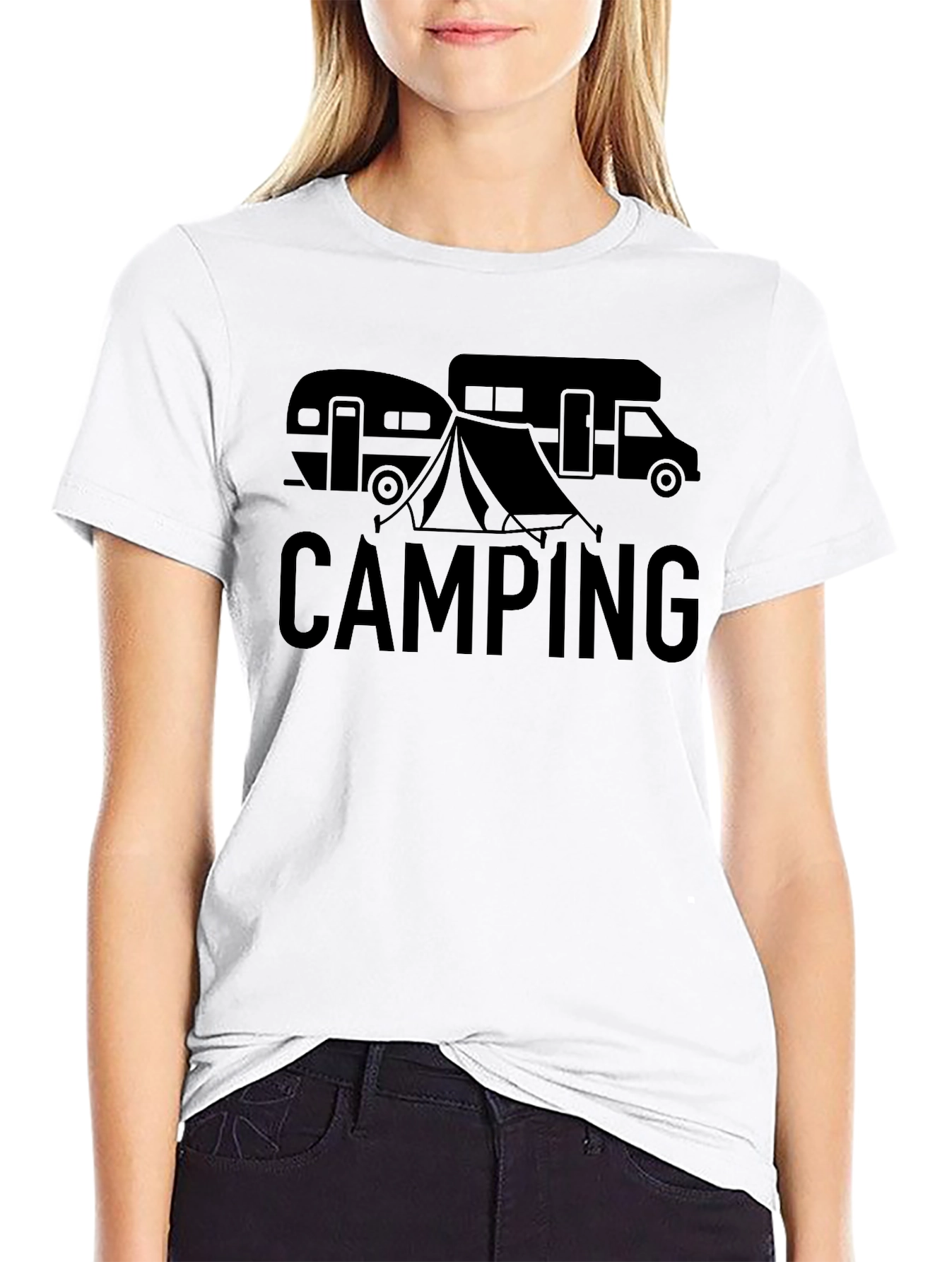 Black Camping Adventure T-Shirt view 9