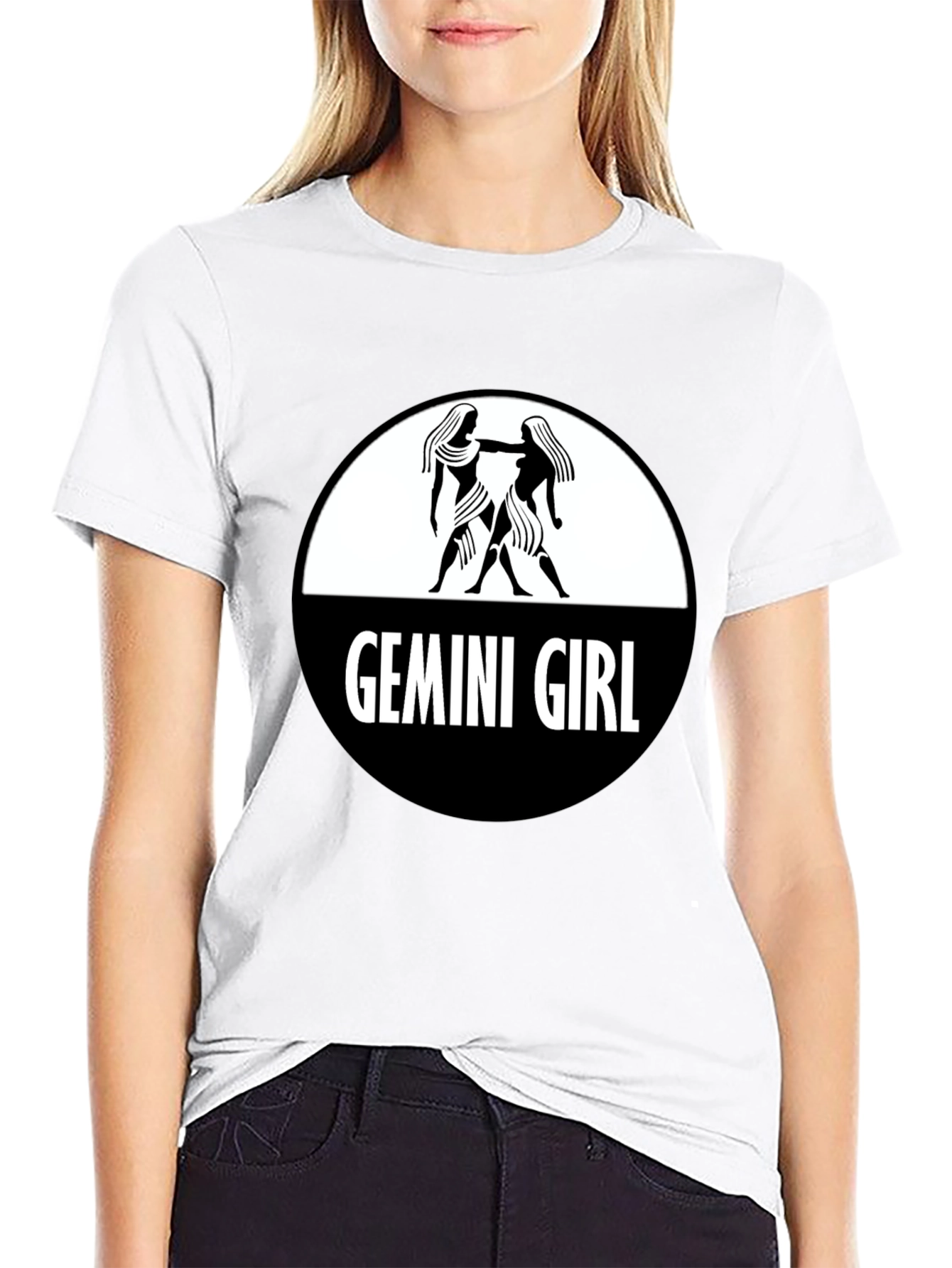 Black Gemini Girl Graphic Tee - Black T-Shirt view 9