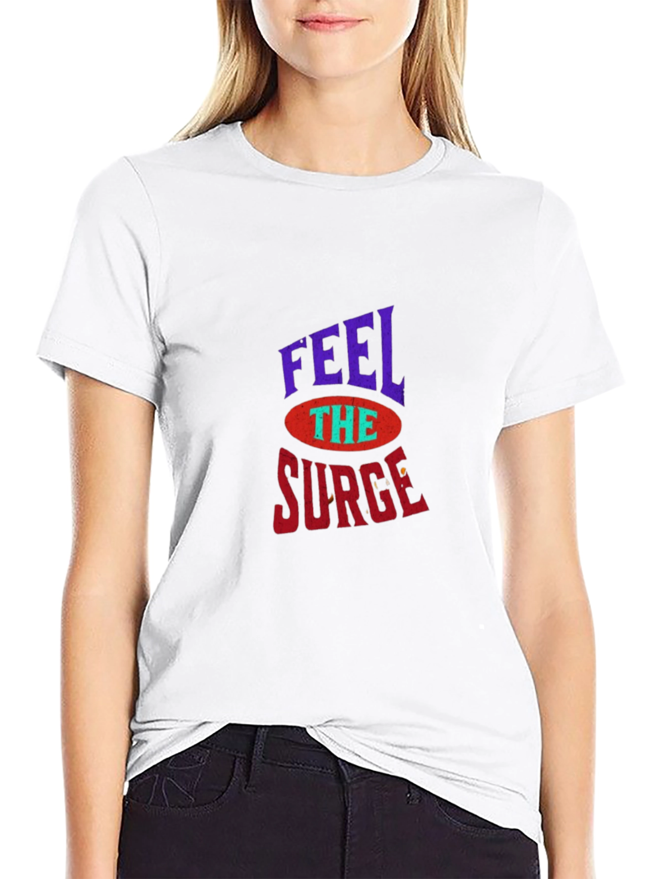 Black Feel The Surge Graphic Tee - Retro Style T-Shirt view 9