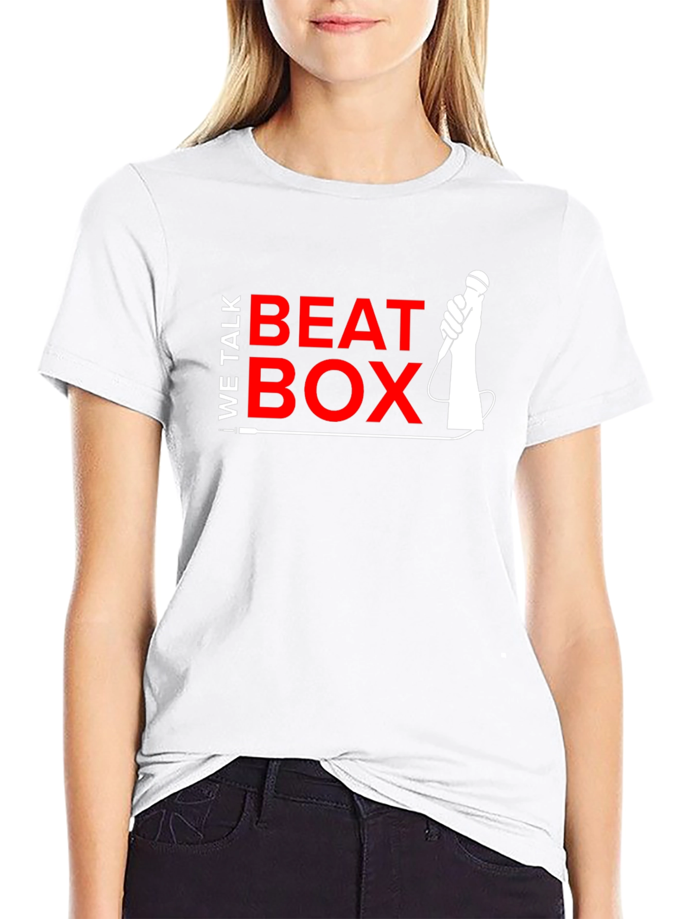 Black We Talk Beat Box Graphic T-Shirt view 9