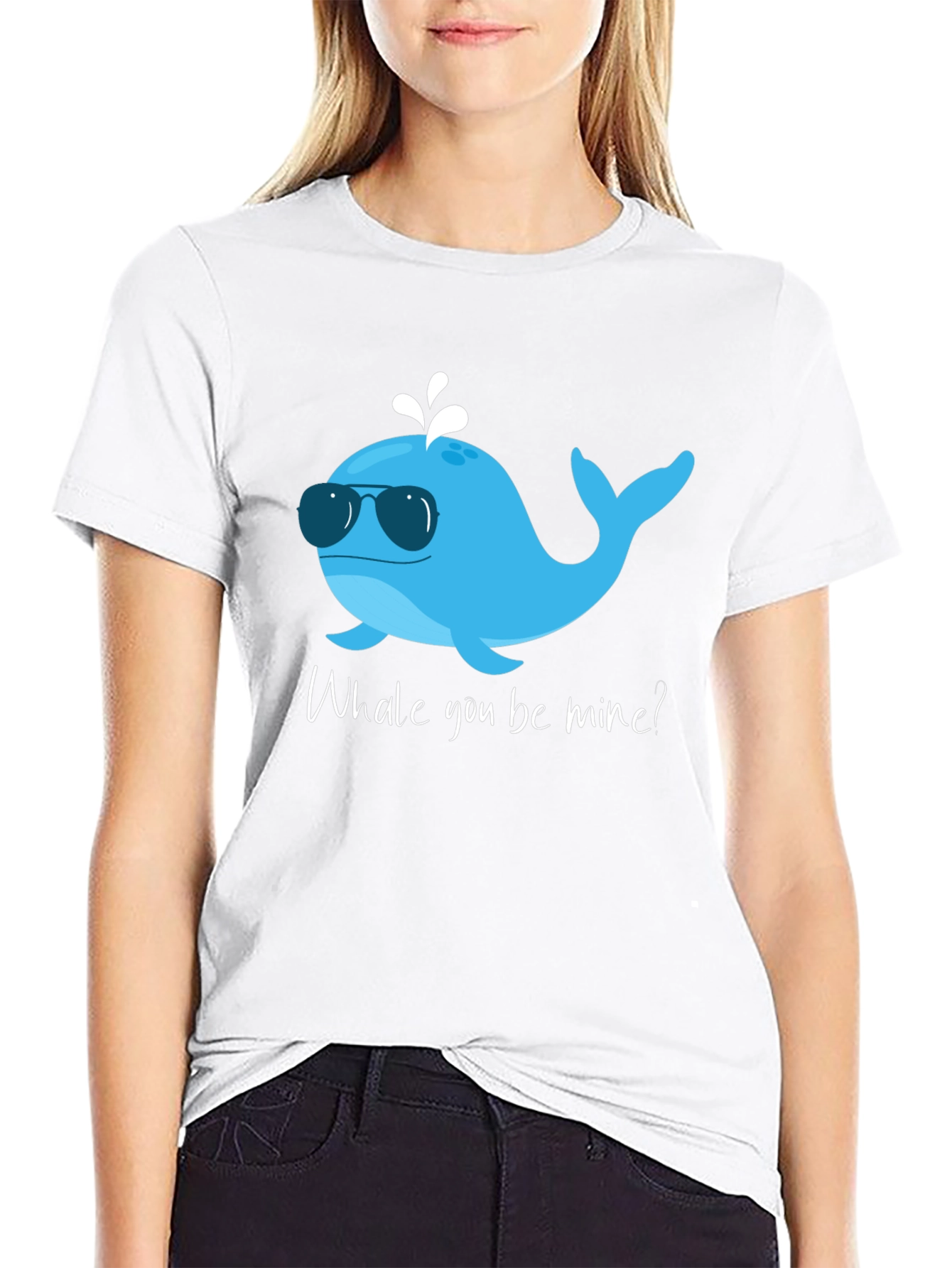 Black Whale You Be Mine T-Shirt - Cute Ocean Valentine Tee view 9