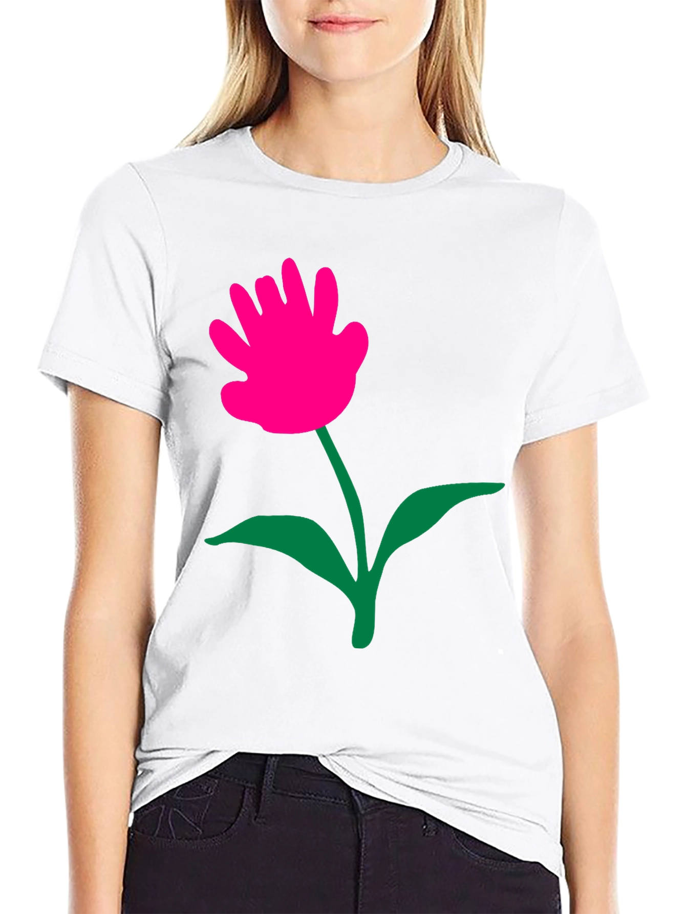 Black Funky Flower Graphic Tee - Black view 9