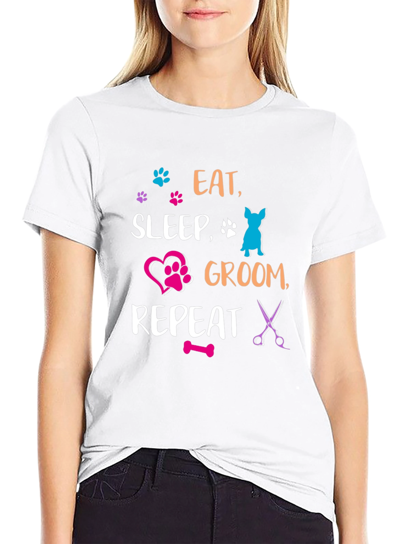 Black Eat Sleep Groom Repeat T-Shirt view 9