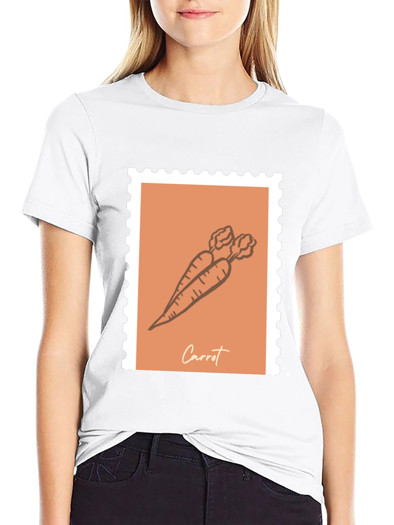 Black Carrot Stamp Graphic T-Shirt - Unisex Casual Tee view 9