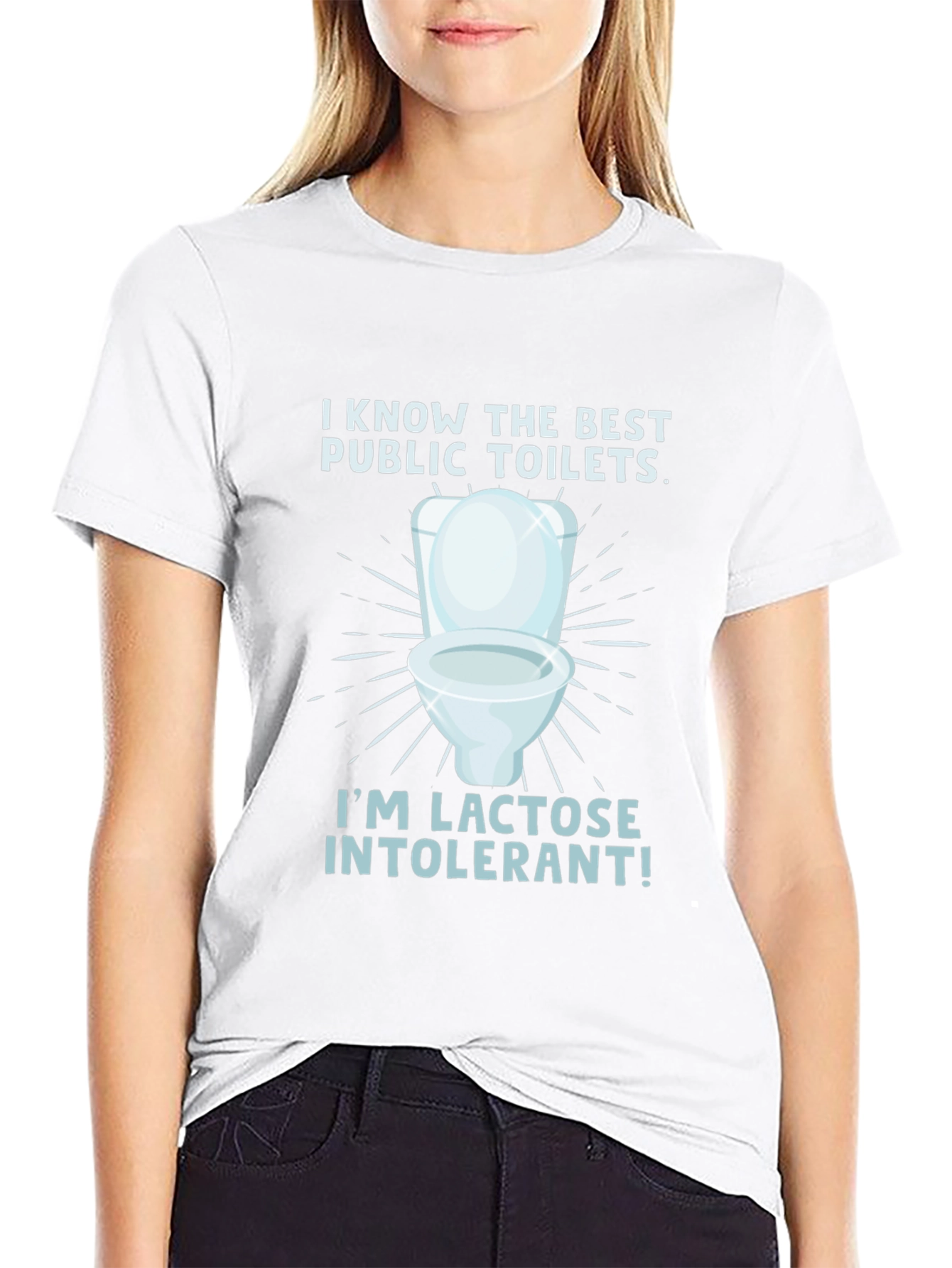 Black Lactose Intolerant Toilet Humor Tee view 9