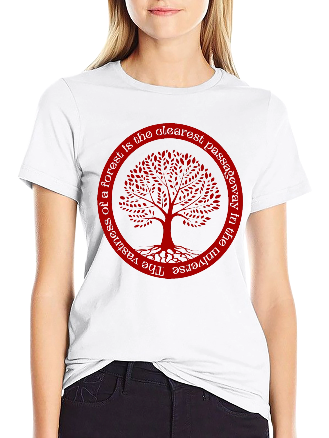 Black Tree of Life T-Shirt - Forest Passageway Tee view 9
