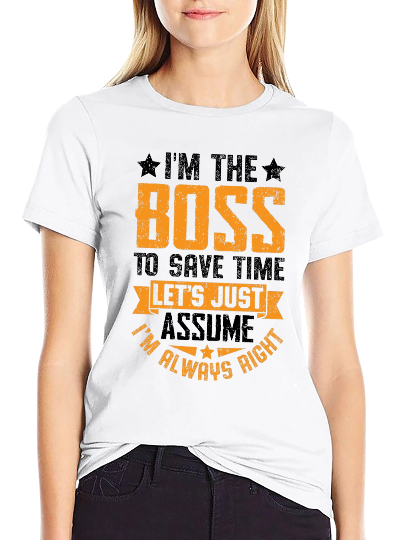 Black I'm The Boss Graphic Tee - Sarcastic Humor T-Shirt view 9