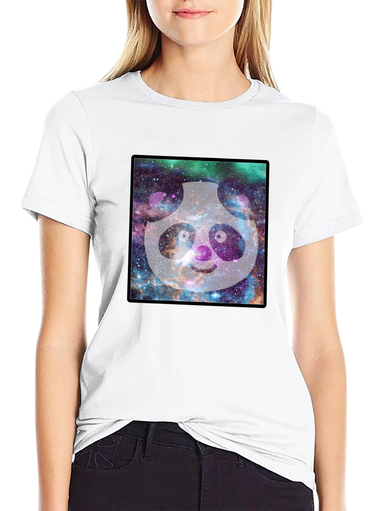 Black Galaxy Panda Graphic Tee - Unique Design view 9