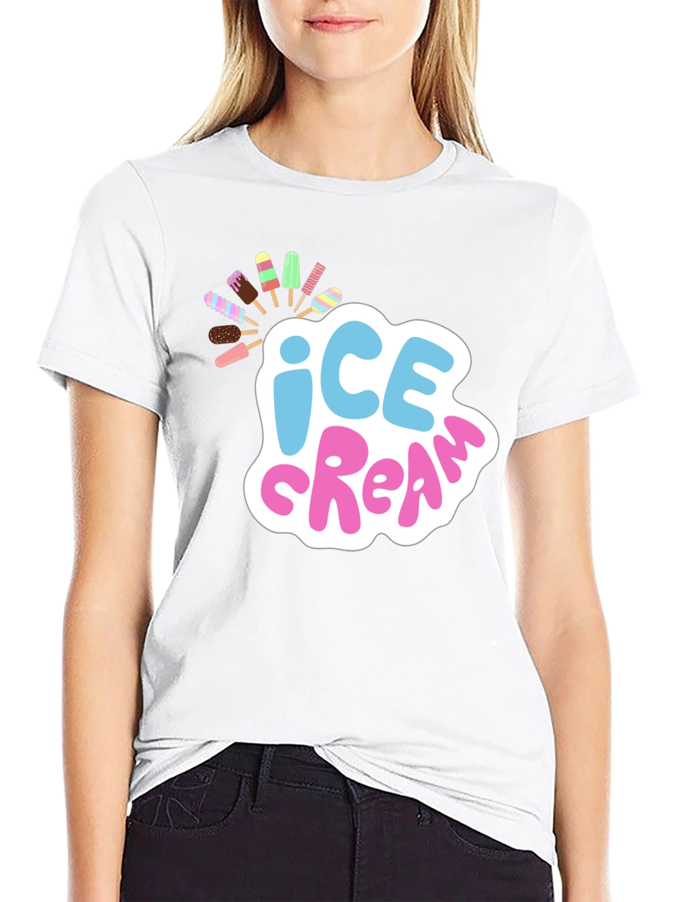 Black Ice Cream Graphic T-Shirt - Fun Summer Style view 9