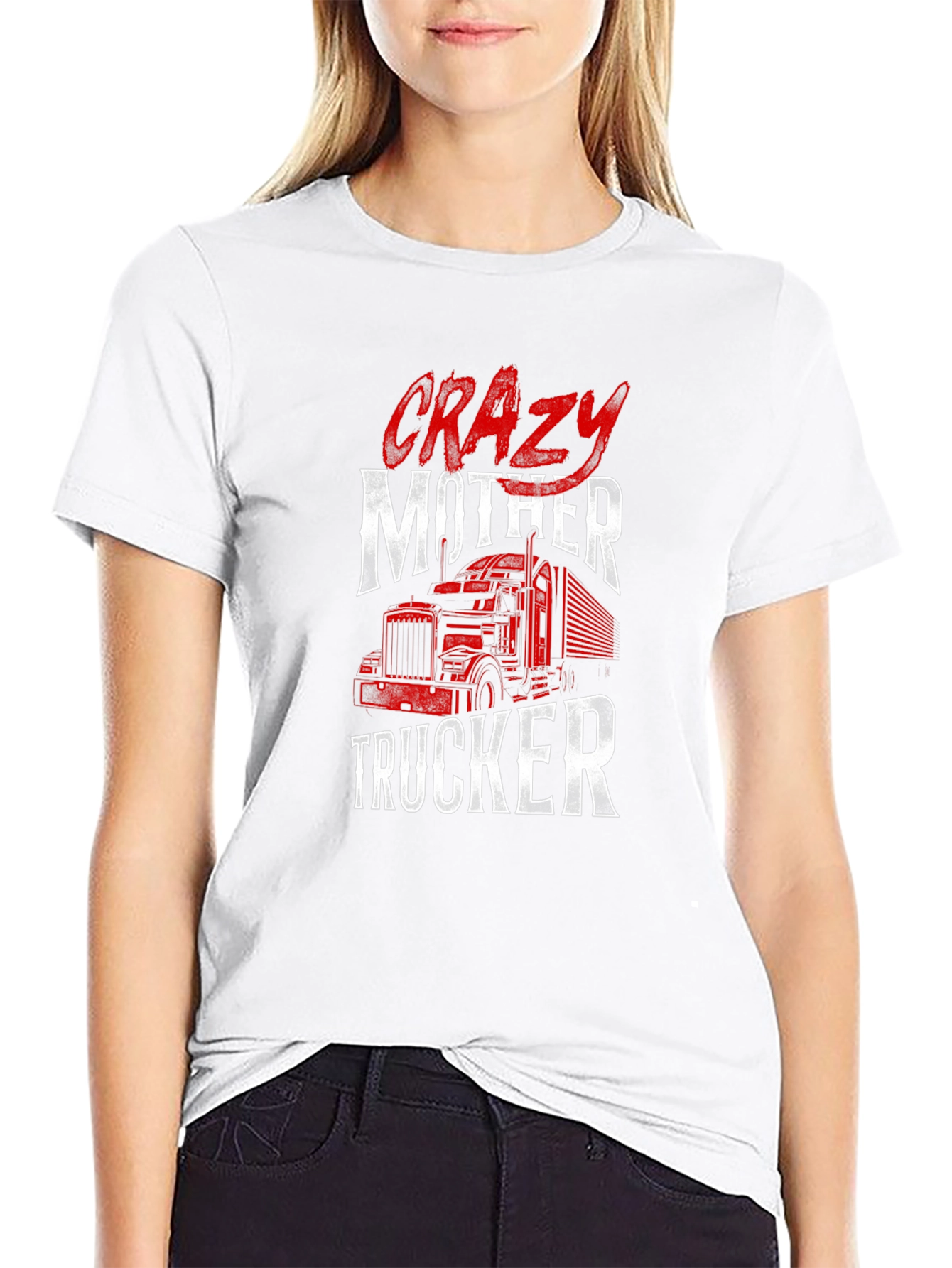 Black Crazy Mother Trucker Graphic Tee view 9