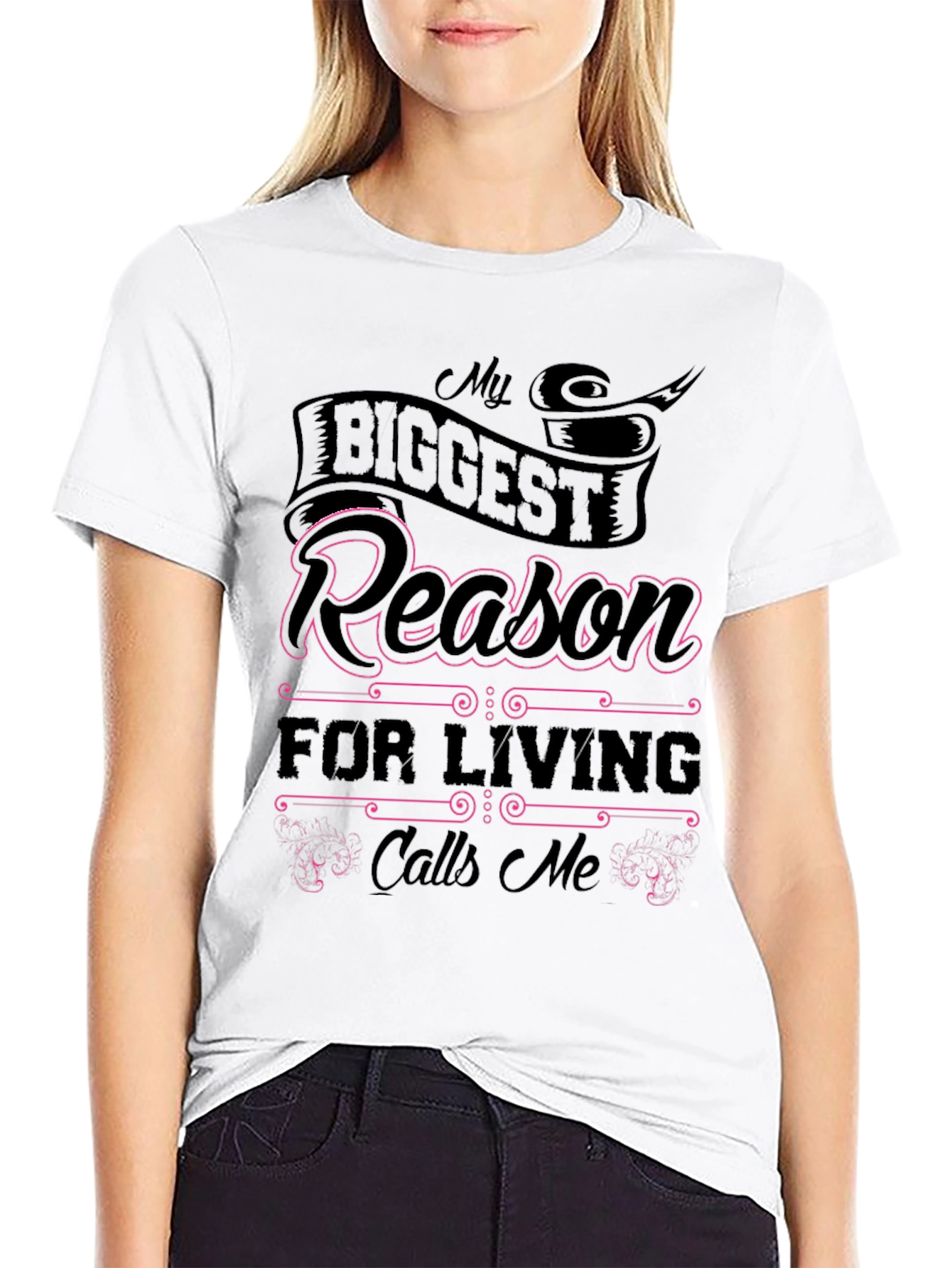 Black My Biggest Reason T-Shirt view 9