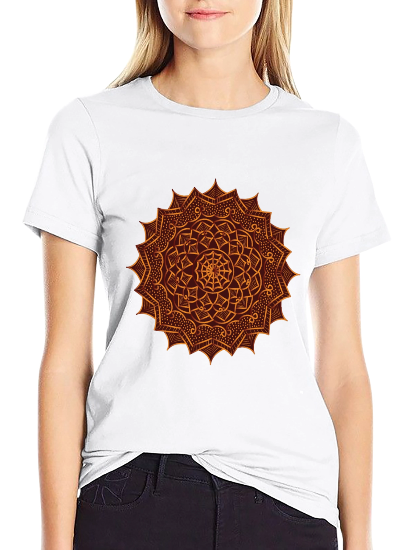 Black Mandala Graphic Tee - Black view 9