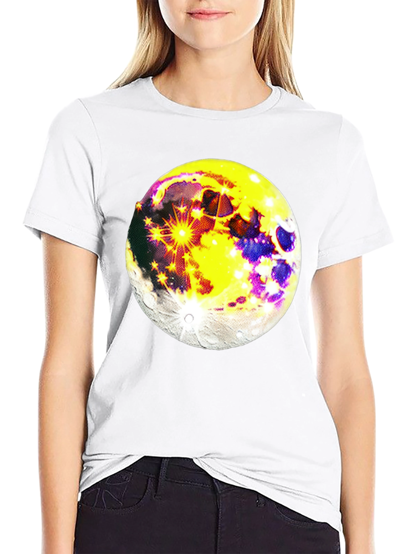 Black Moon Graphic Black T-Shirt - Celestial Style view 9