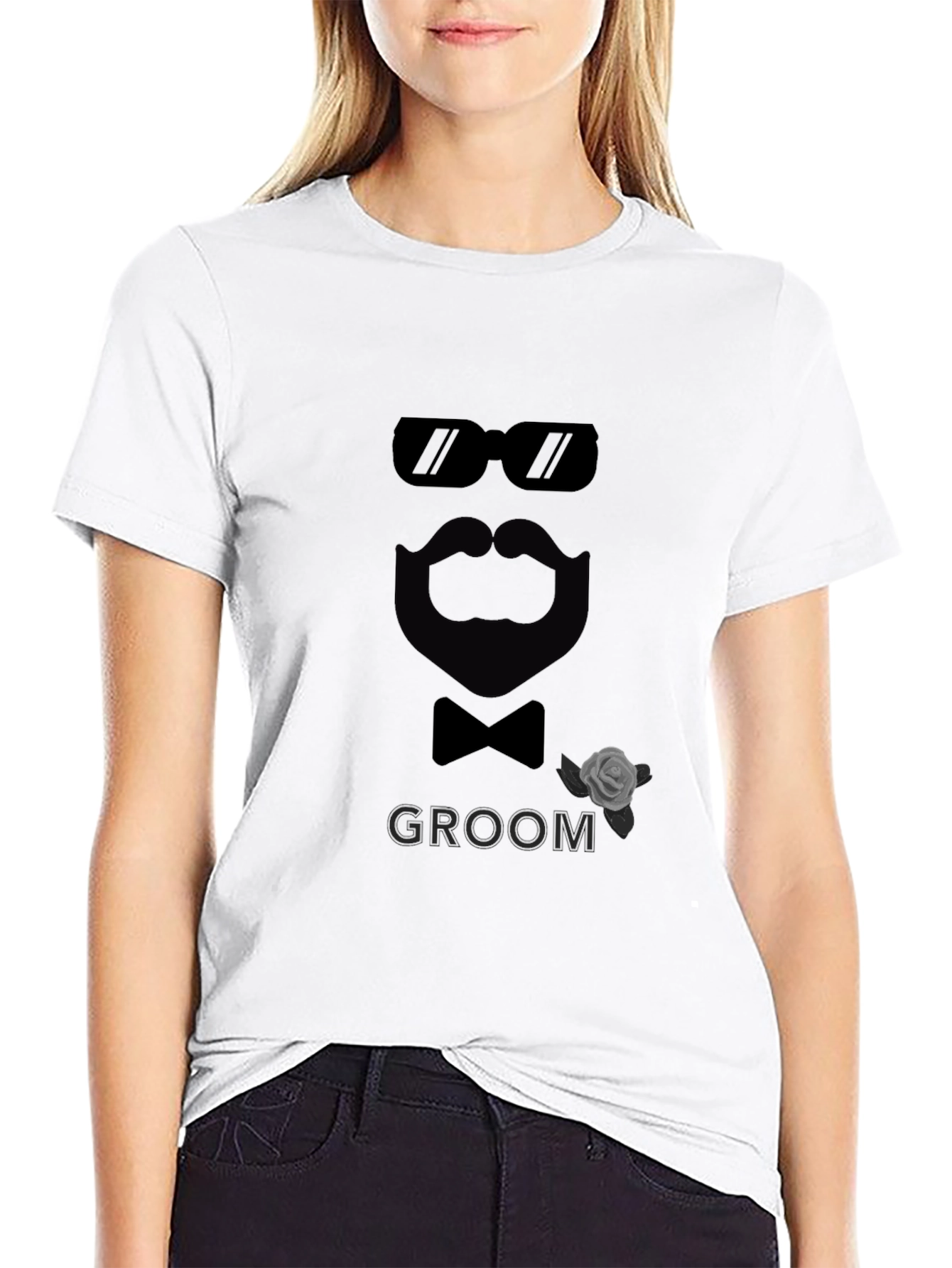 Black Groom Graphic T-Shirt - Stylish Wedding Apparel view 9