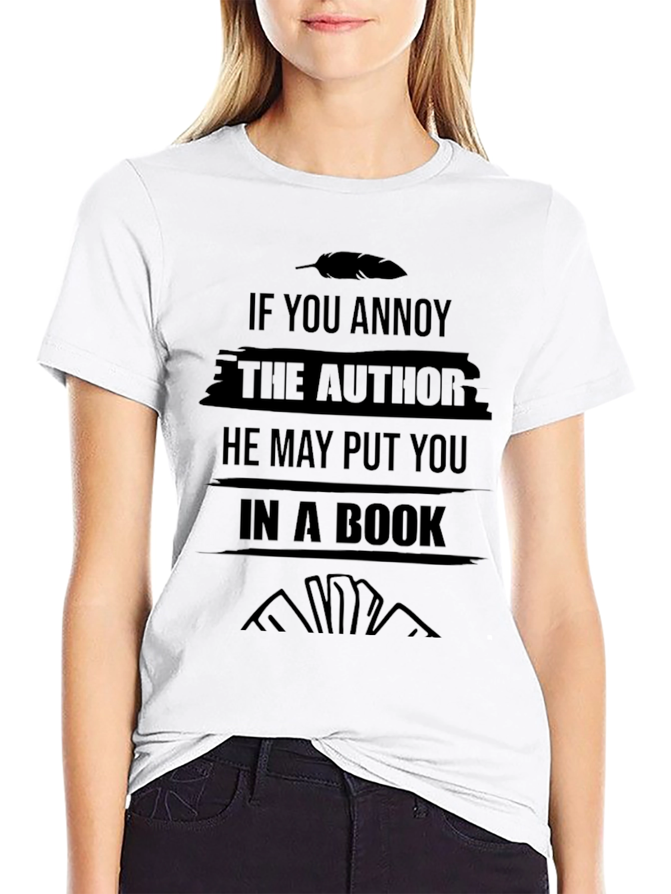 Black Author Warning Black T-Shirt Funny Novelist Writer Gift Tee view 9