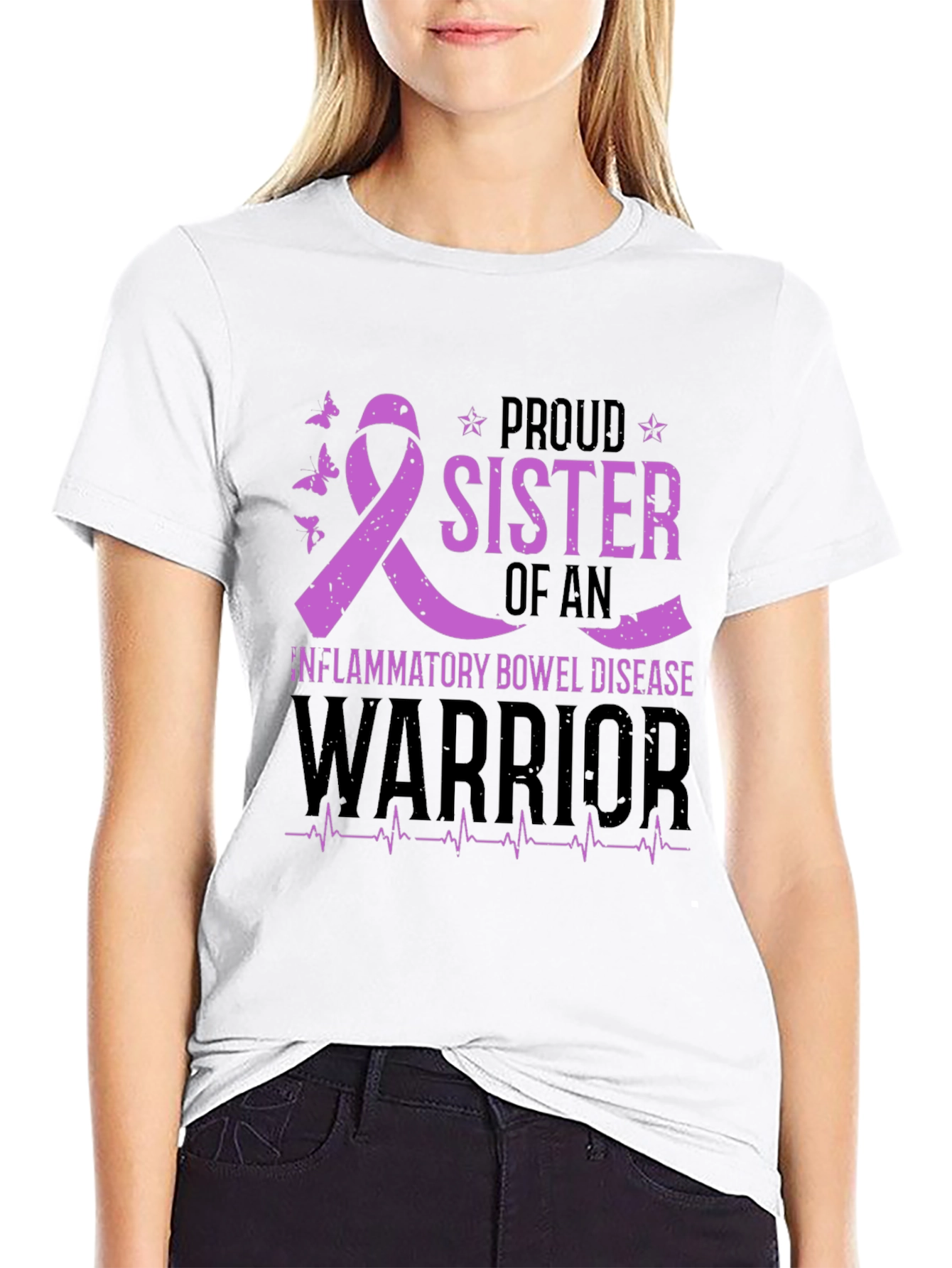 Black Proud Sister Inflammatory Bowel Disease Awareness T-Shirt view 9
