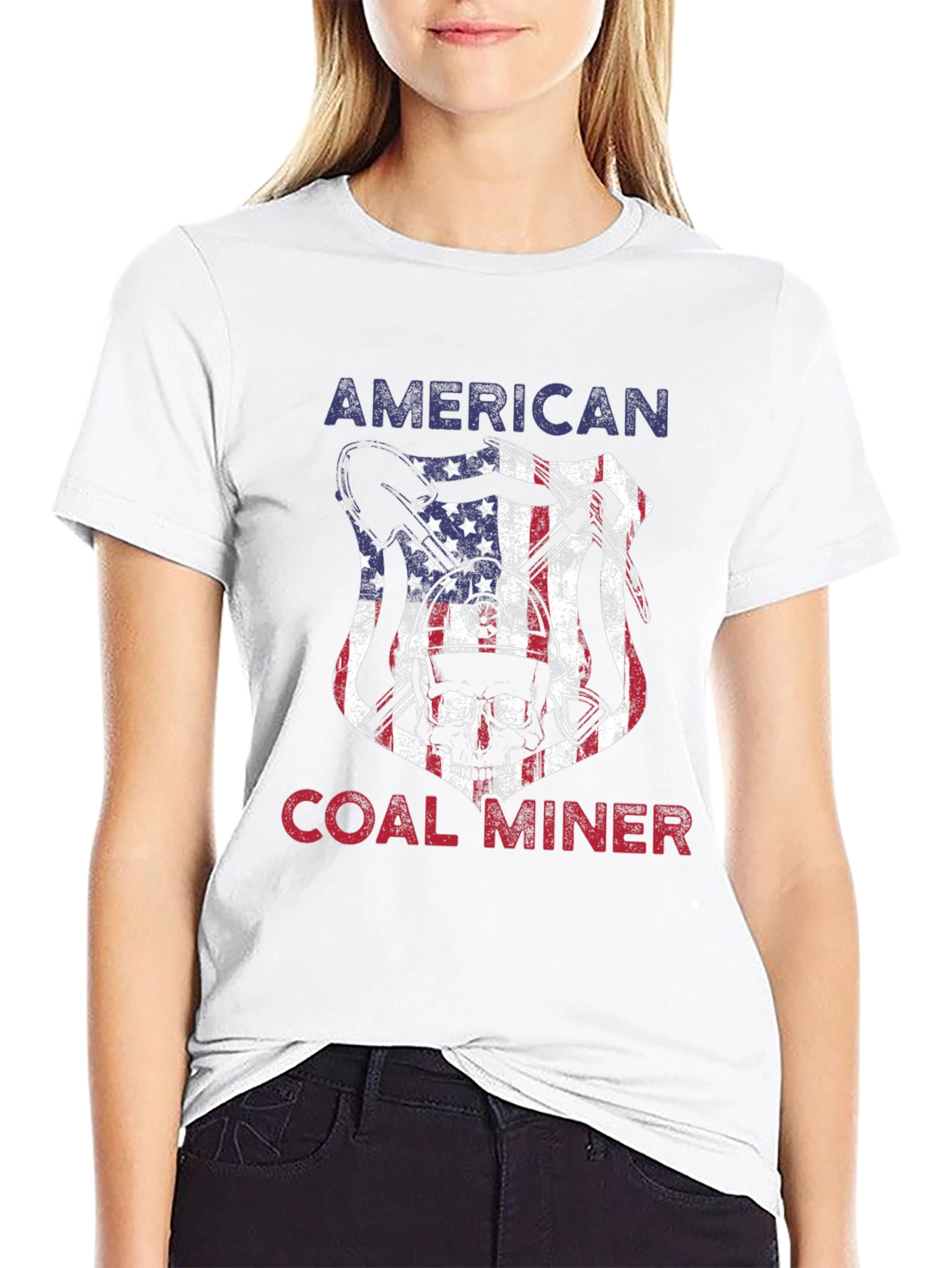 Black American Coal Miner Graphic Tee view 9