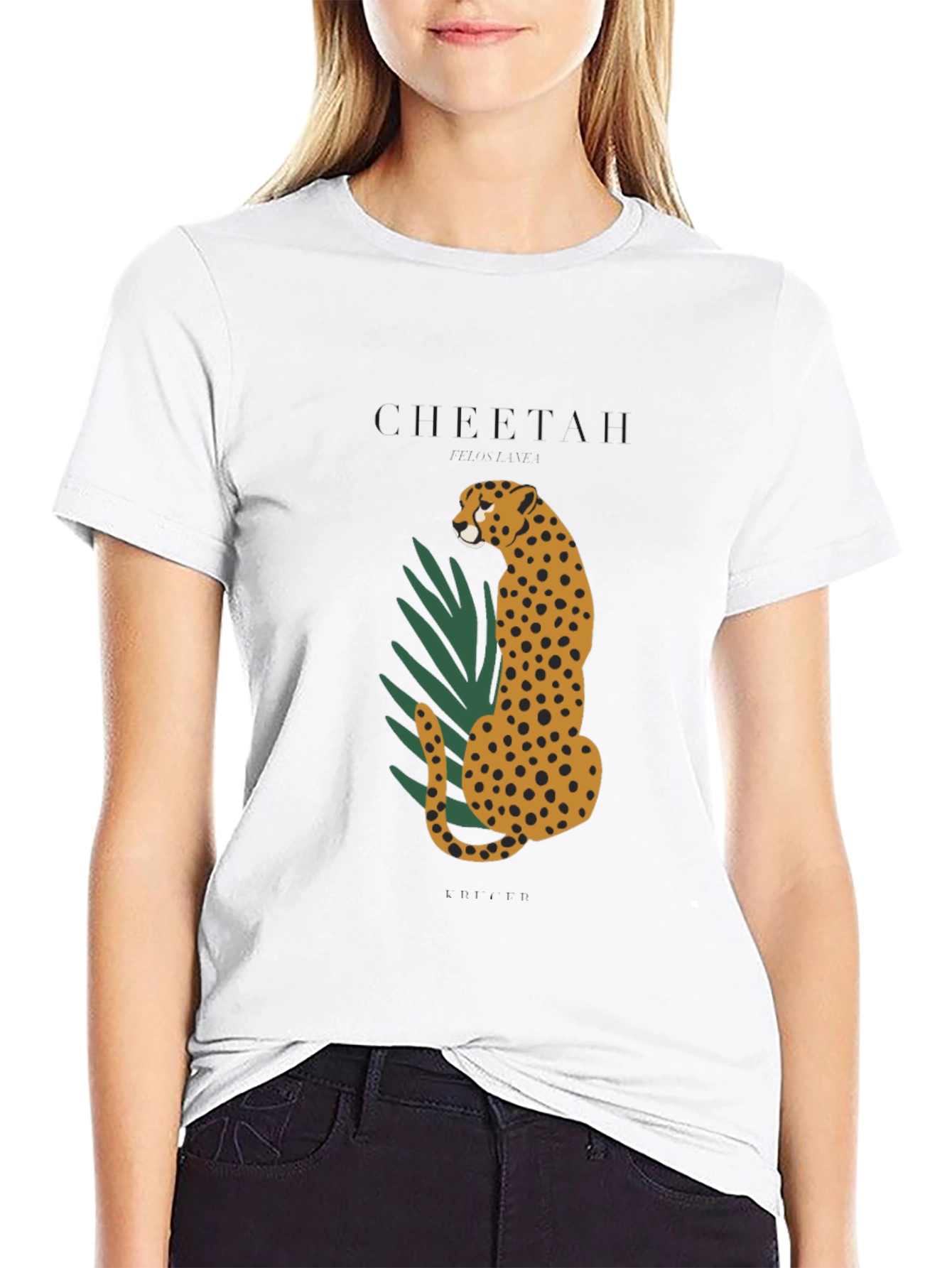 Black Cheetah Graphic Black T-Shirt view 9