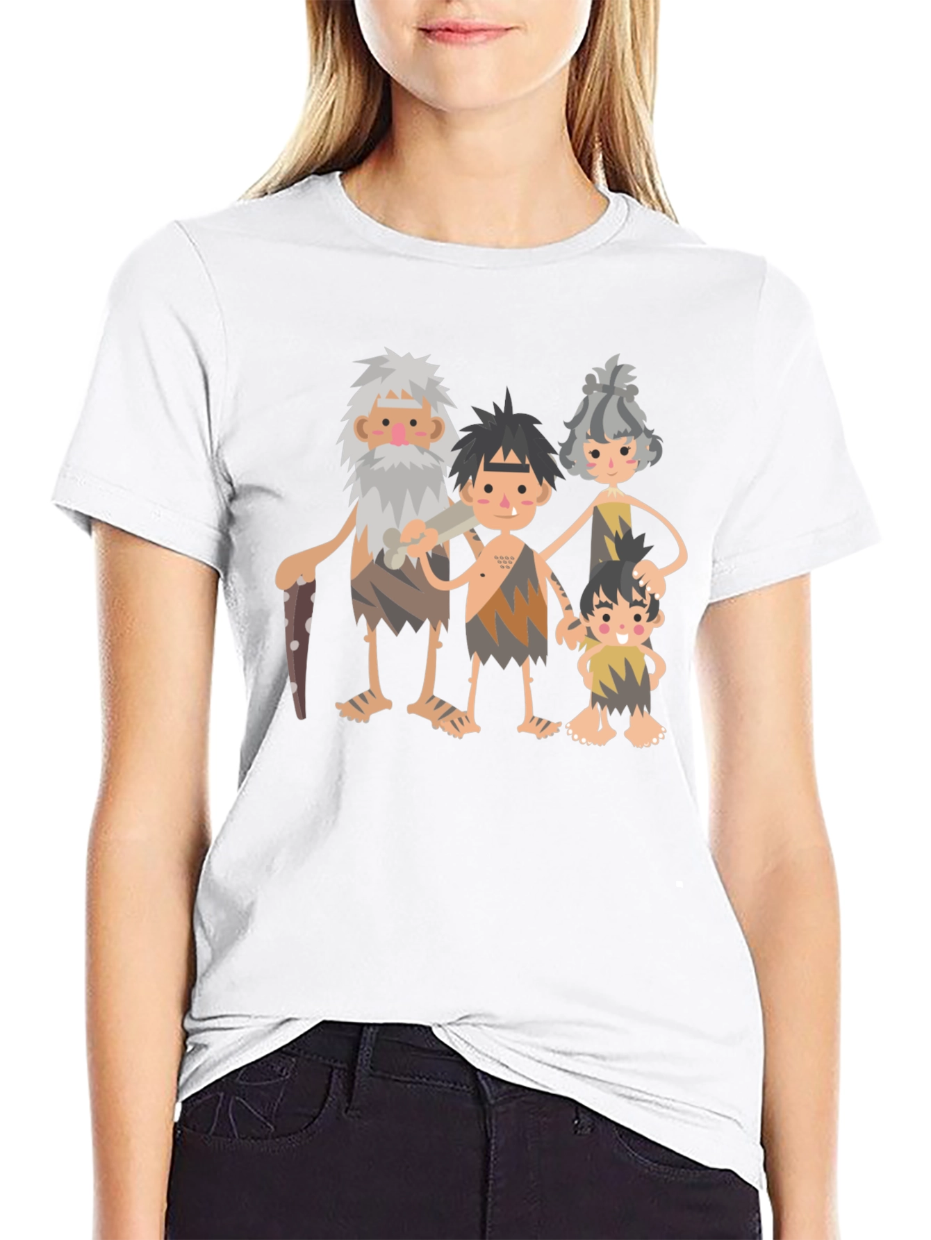 Black Caveman Family Graphic Tee - Black view 9