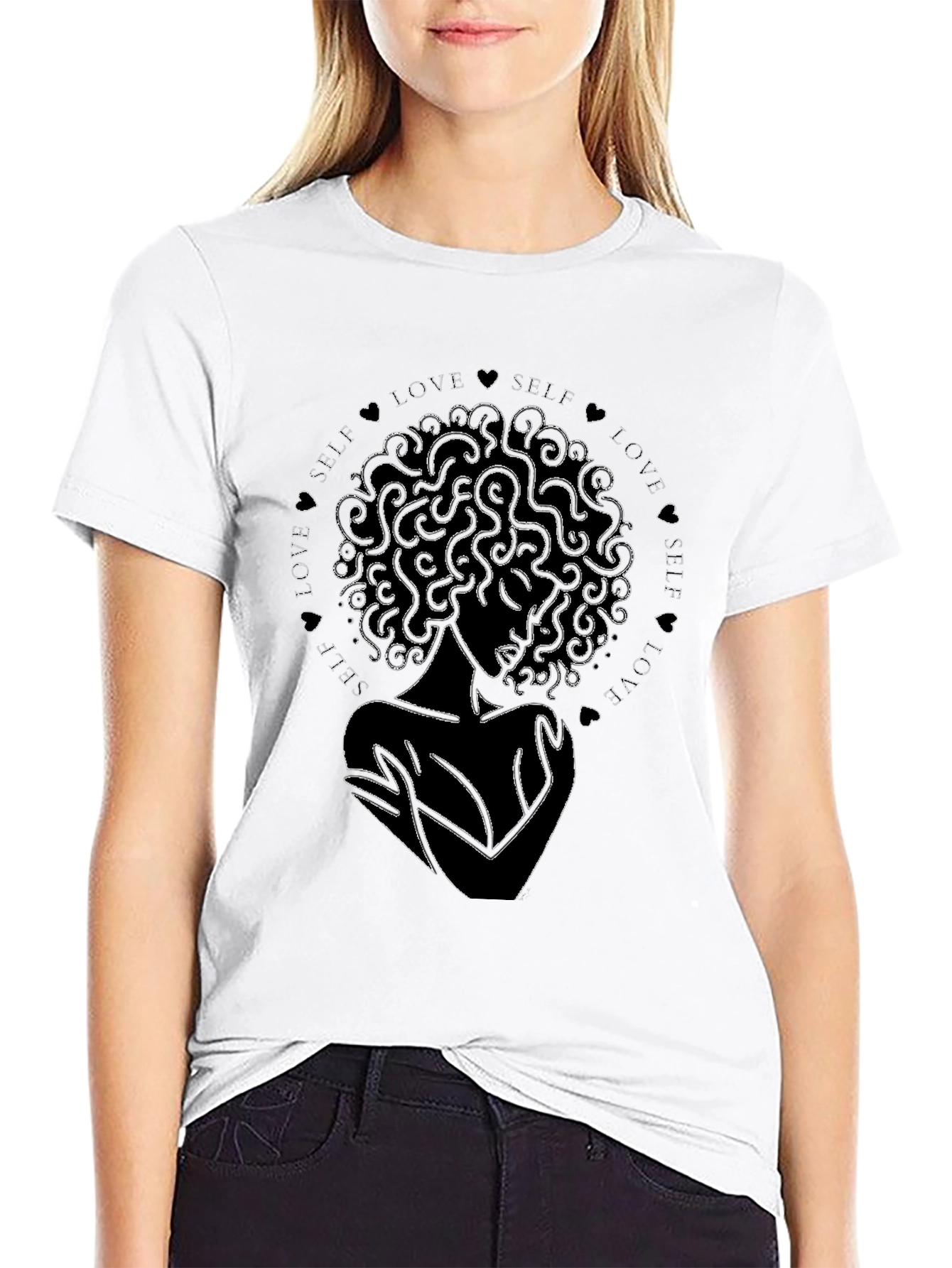Black Self Love Graphic Black T-Shirt view 9