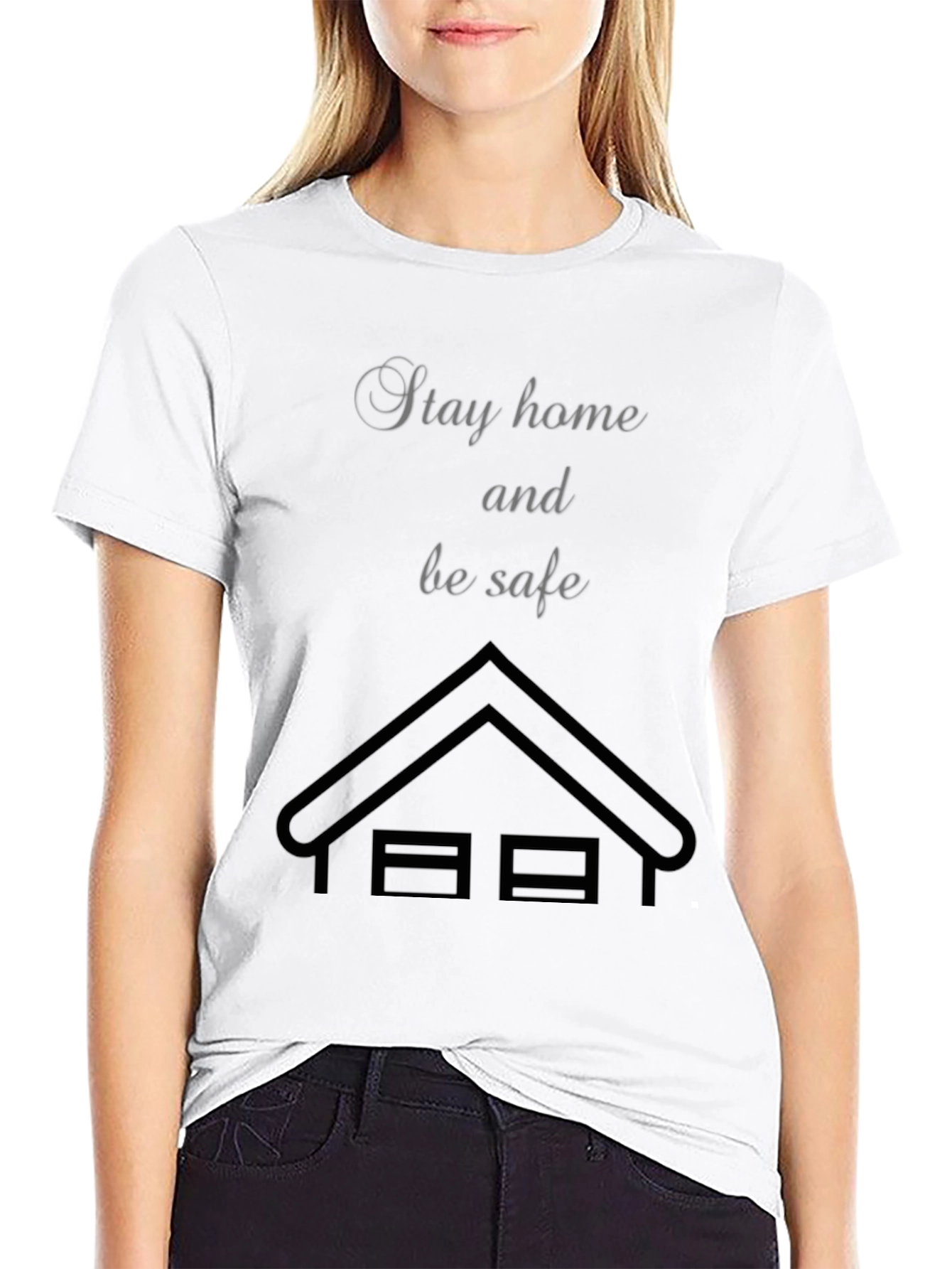 Black Stay Home, Be Safe T-Shirt view 9