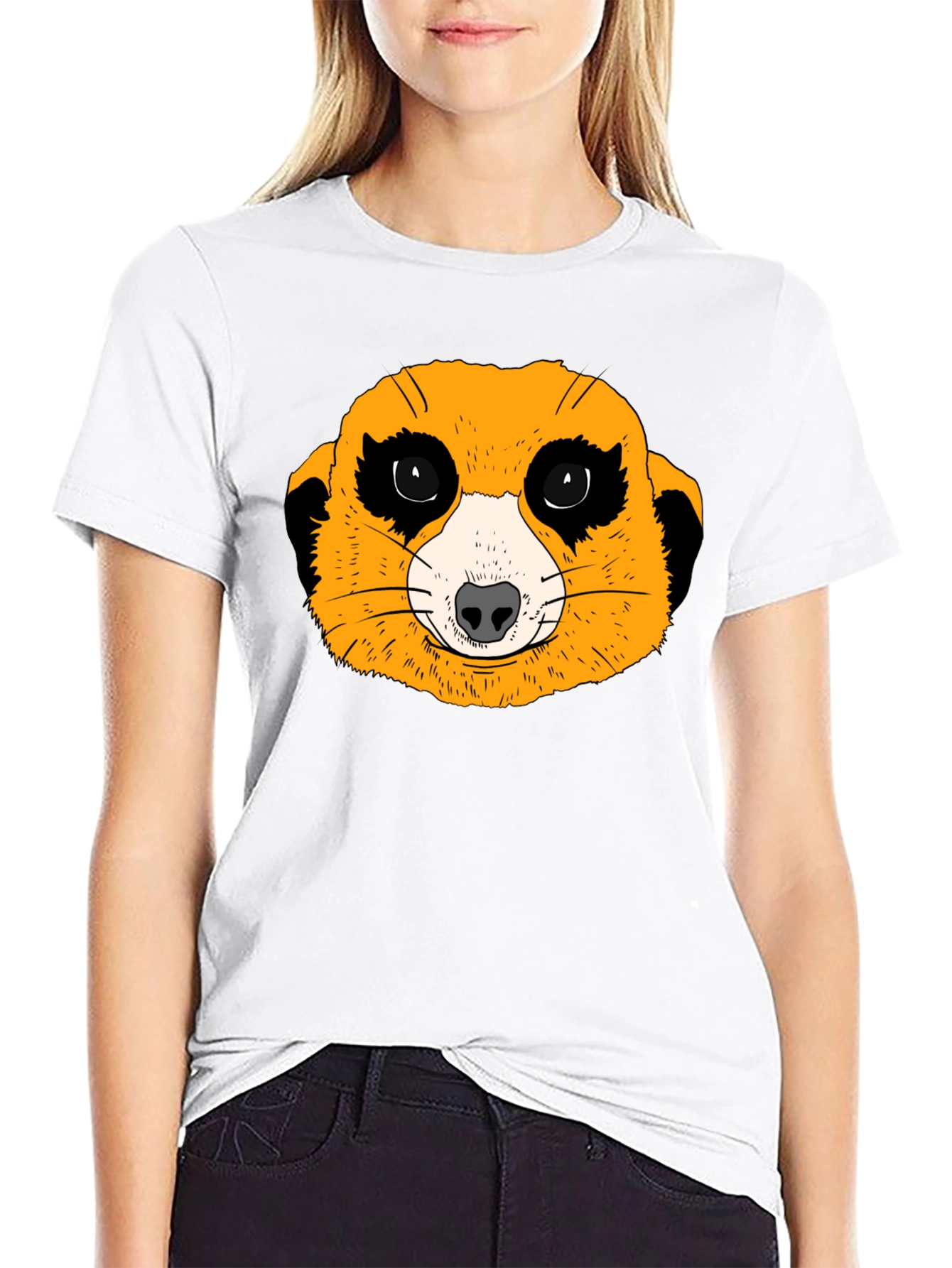 Black Meerkat Graphic Tee - Black Cotton T-Shirt view 9
