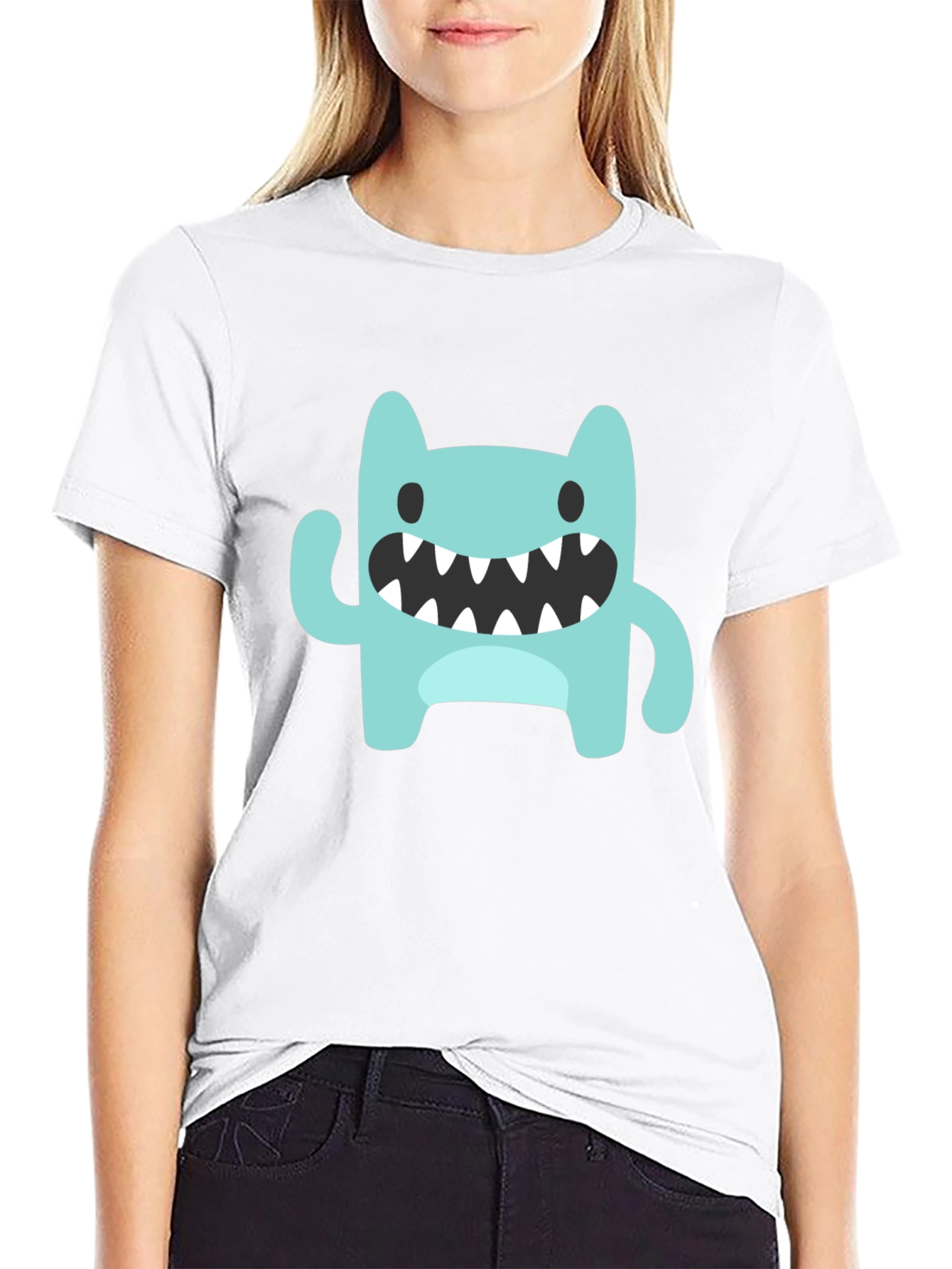 Black Monster Graphic Black Tee | Fun Casual Wear view 9