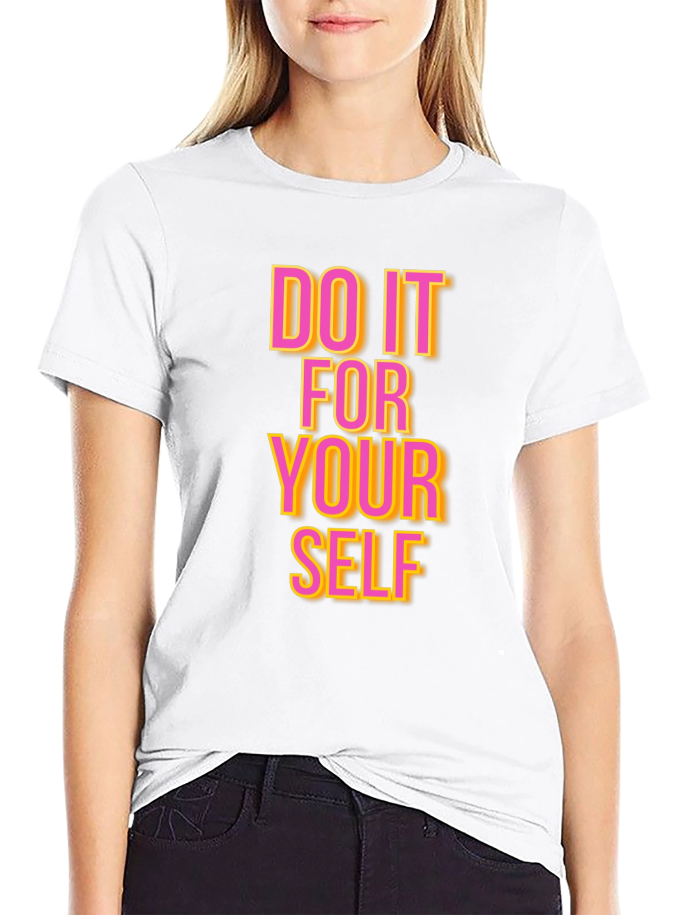 Black Motivational Graphic Tee: Do It For Yourself T-Shirt view 9