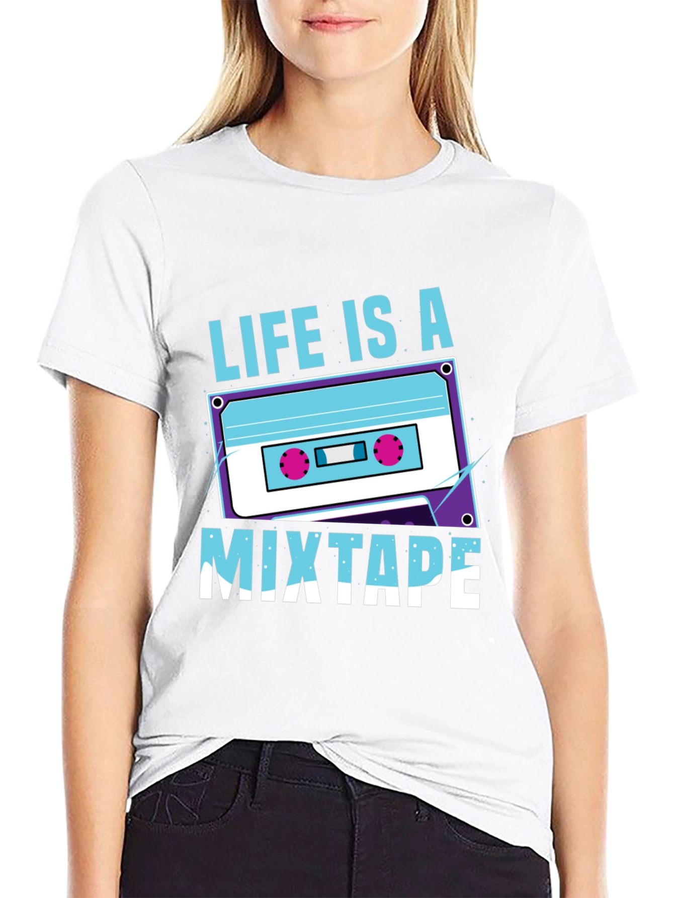 Black Life Is A Mixtape Graphic Tee - Retro Style view 9