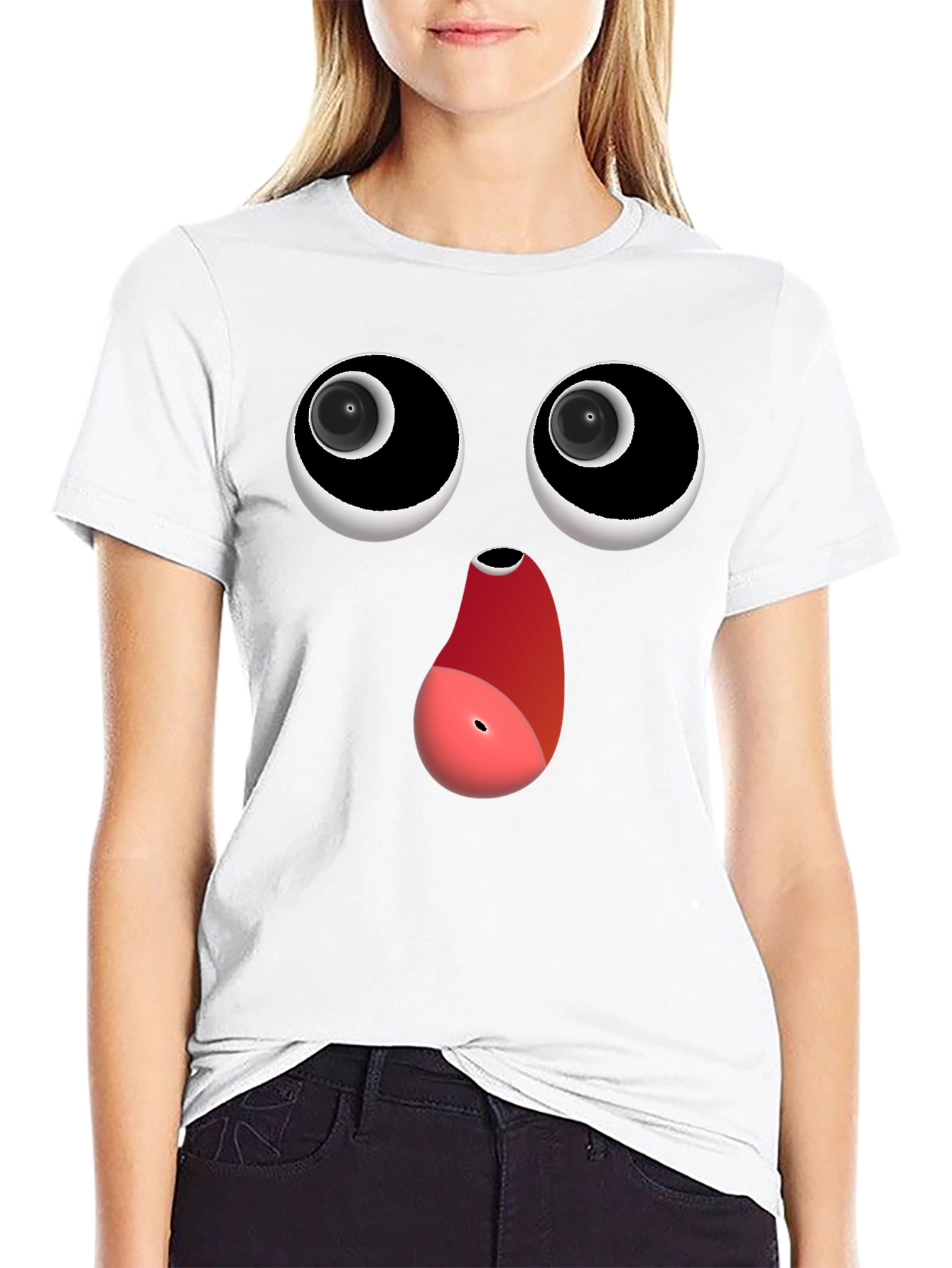 Black Funny Face Black T-Shirt view 9