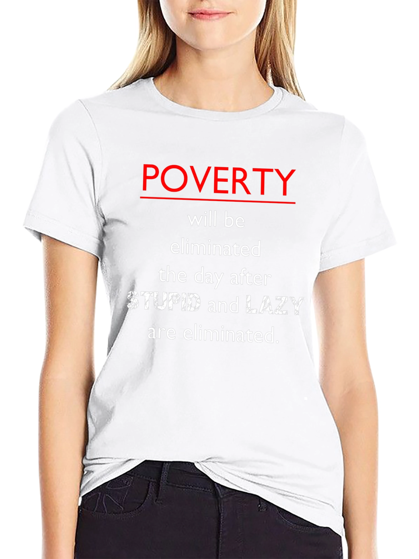 Black Poverty Elimination T-Shirt - Black view 9